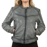 Women's Retro Quilted Leather Biker Jacket