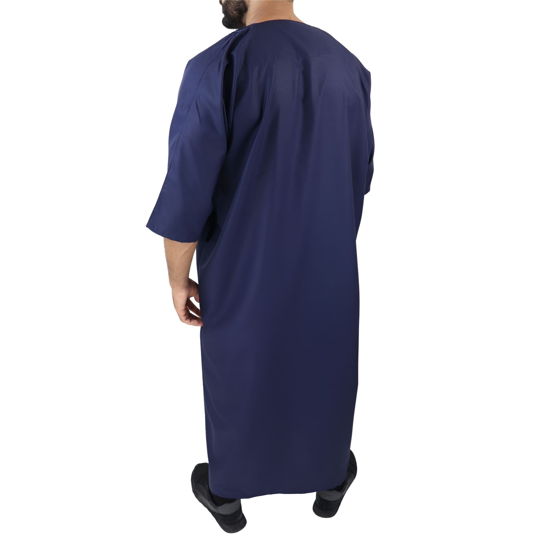 Mens Morrocan Thobe Jubba Islamic Clothing Kaftan Dubai Arabic Robe Half Short Sleeve