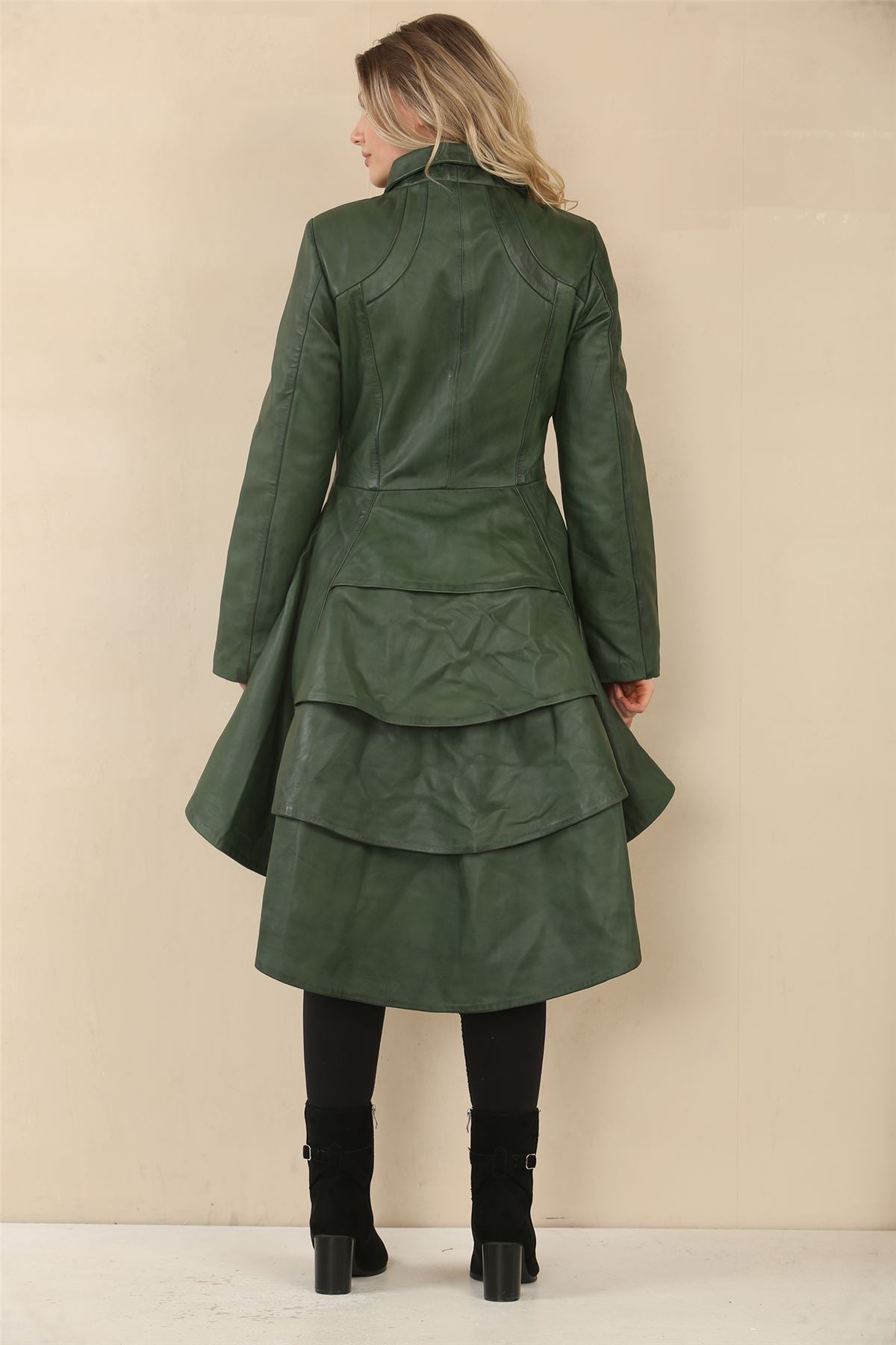 Women's Gothic Full Length Victorian Leather Coat