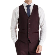 Regent - Men's Wine Plaid Check Waistcoat