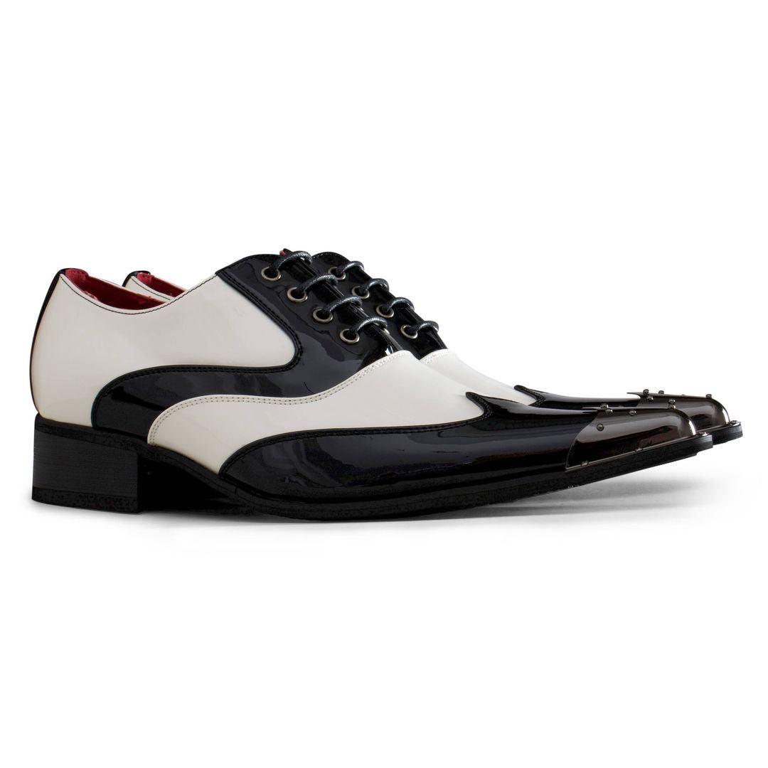 Mens Metal Toe Pointed Shoes Suede Leather Patent Laced Cowboy Italian Dancing - Knighthood Store