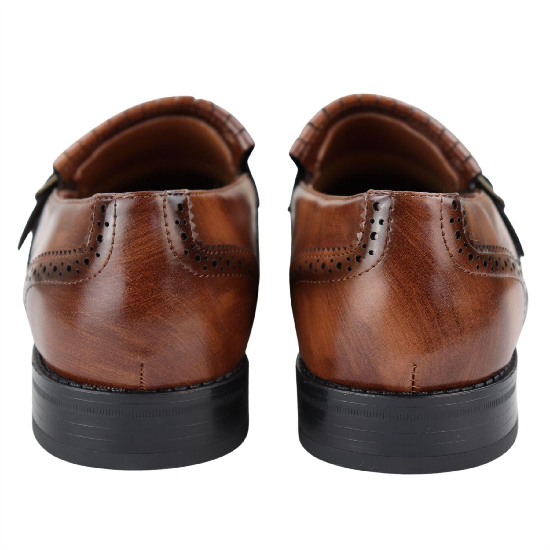 Mens Oxford Monk Shoes Smart Formal Classic Slip On Dress - Knighthood Store