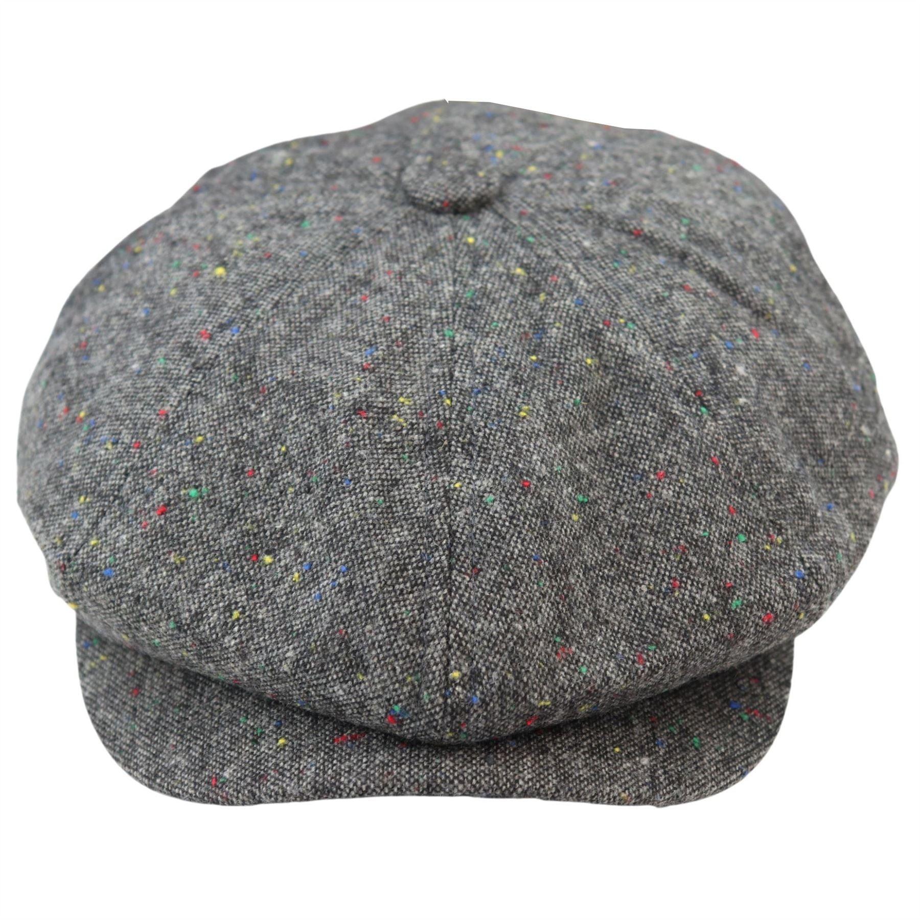 8 Panel Baker Boy Cap Shelby Hat Wool VIntage Tweed Classic Brown Grey Razor - Knighthood Store