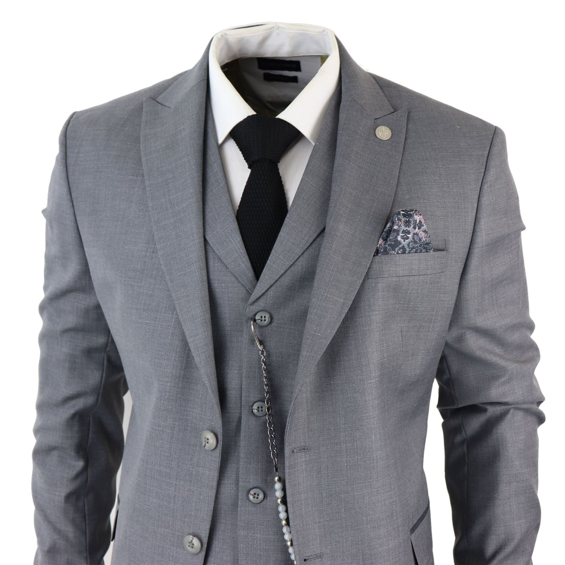 TruClothing James Men 3 Piece Grey Suit