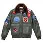 Men's Cowhide Top Gun Maverick Leather Aviator Bomber Jacket