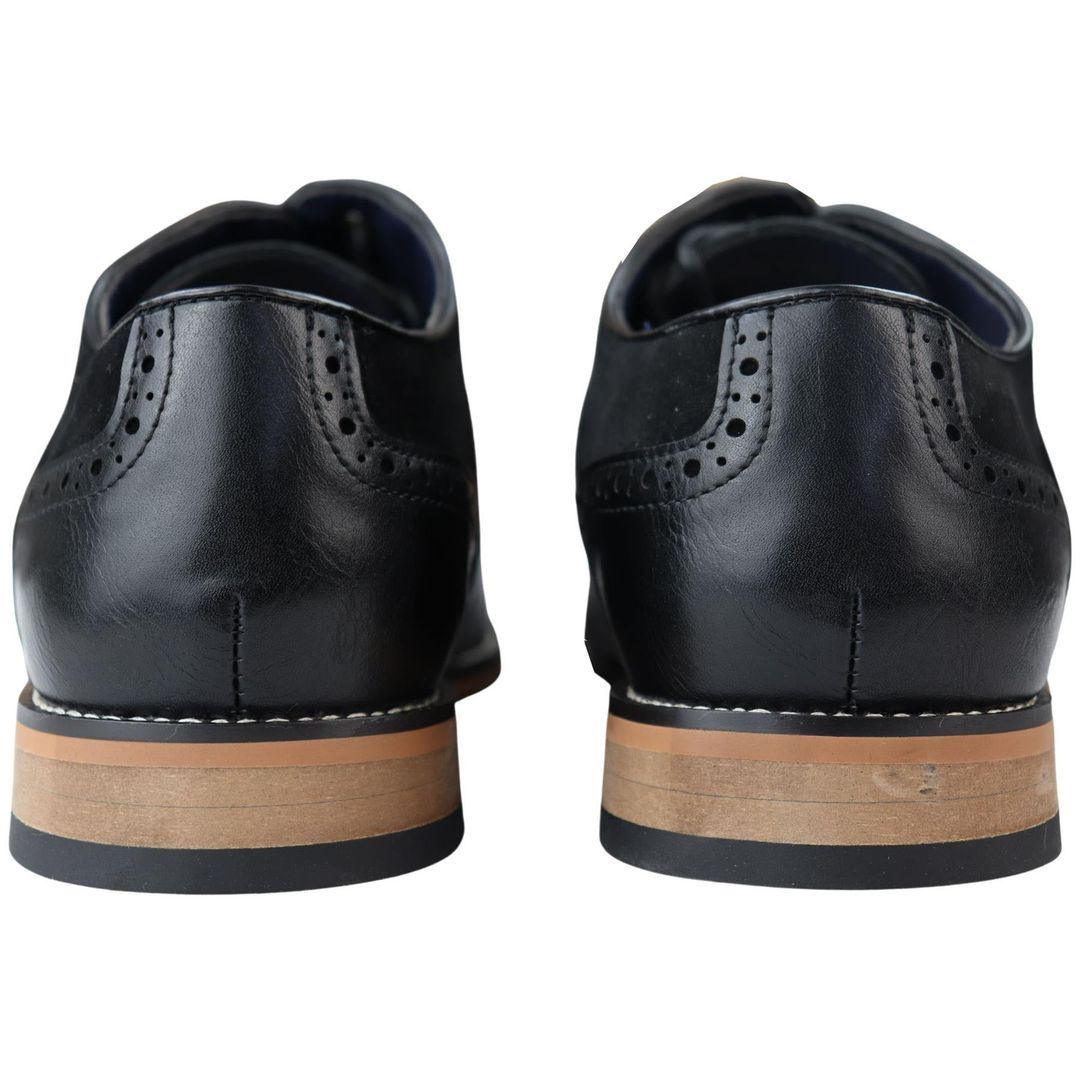 Mens Real Leather & Suede Laced Gatsby Brouges Smart Casual Designer Retro Shoes - Knighthood Store