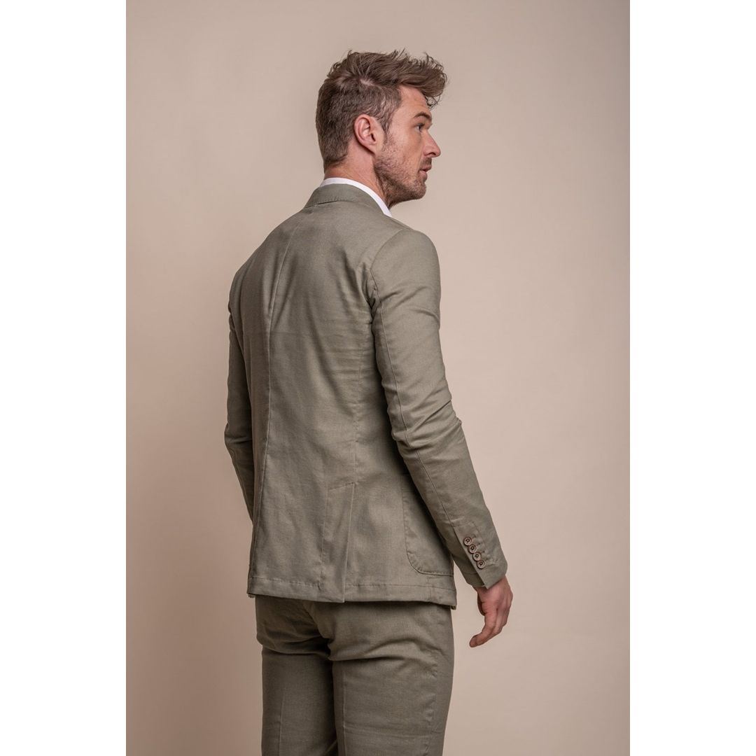 Mens Sage Green Linen 2 Piece Summer Suit