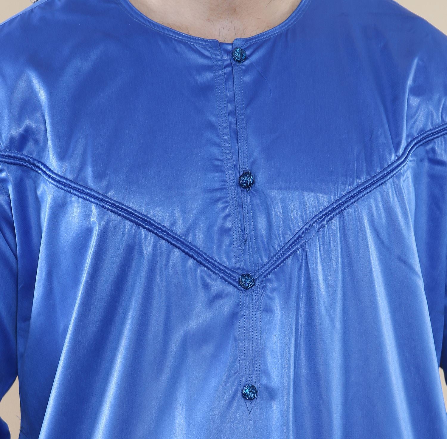 Mens Thobe Jubba Islamic Clothing Muslim Kaftan Emirati Omani Robe Satin Shiny
