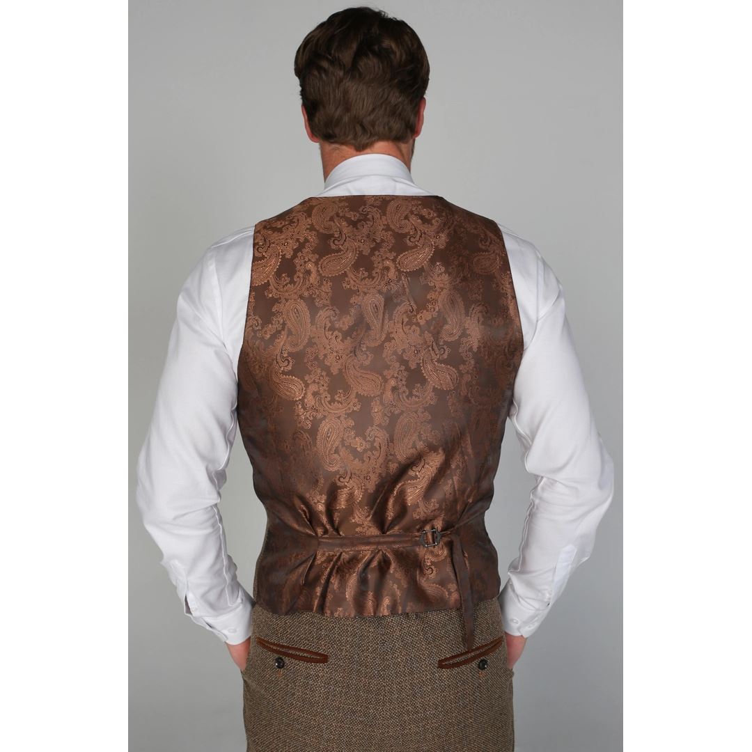 Ralph - Men's Classic Tweed Brown Waistcoat