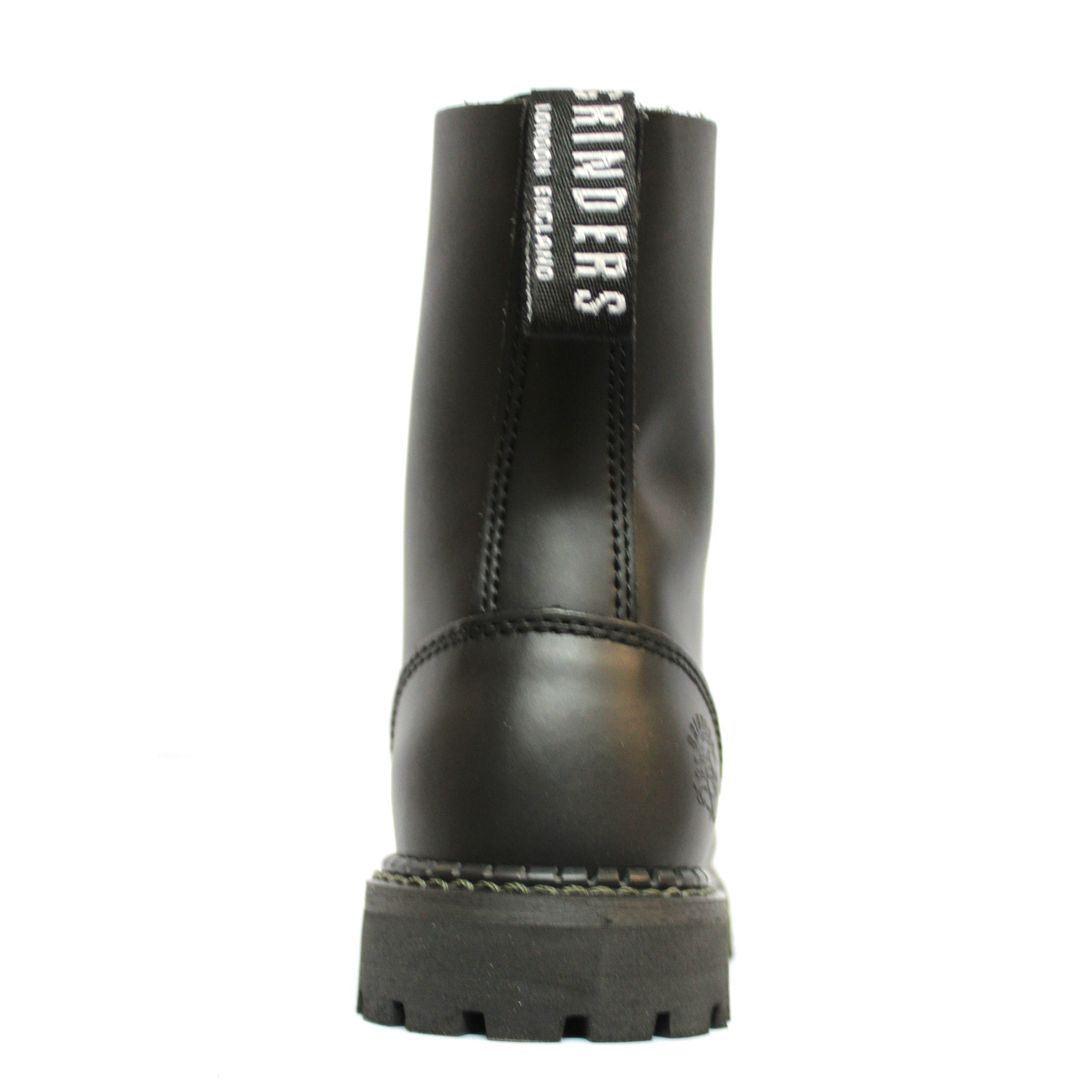 Unisex Real Leather Military Boots Black Ginders Stag Punk Rock Safety Steel Toe - Knighthood Store