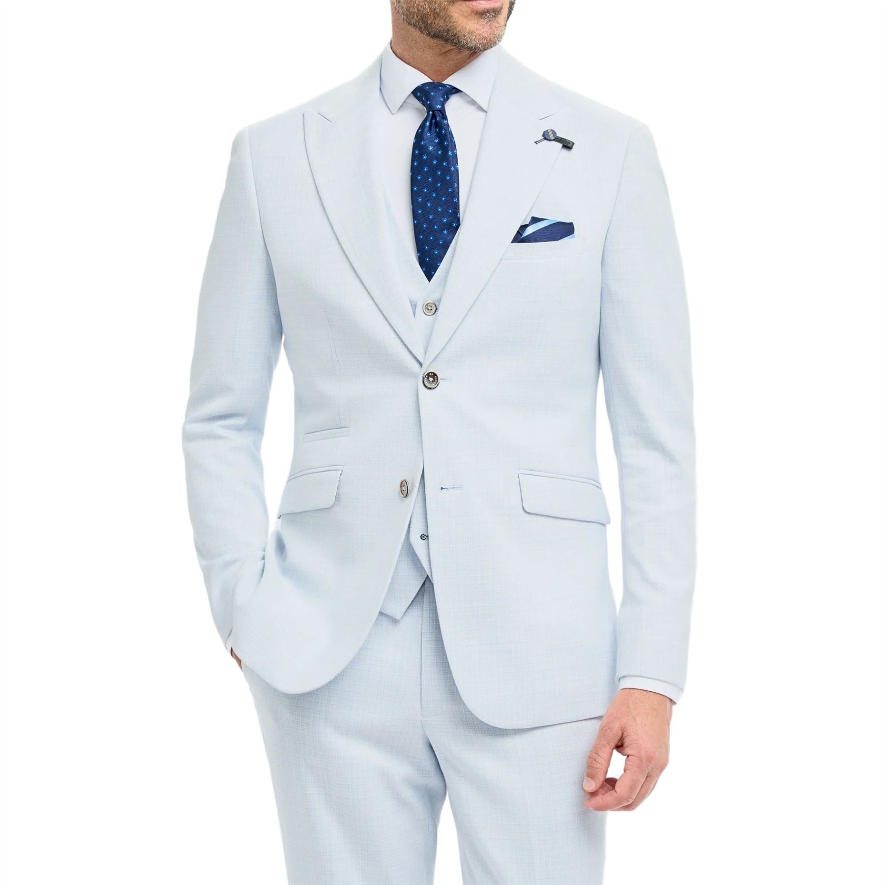 Men's Blazer Sky Blue Sport Coat Tailored Fit Summer Suit Jacket