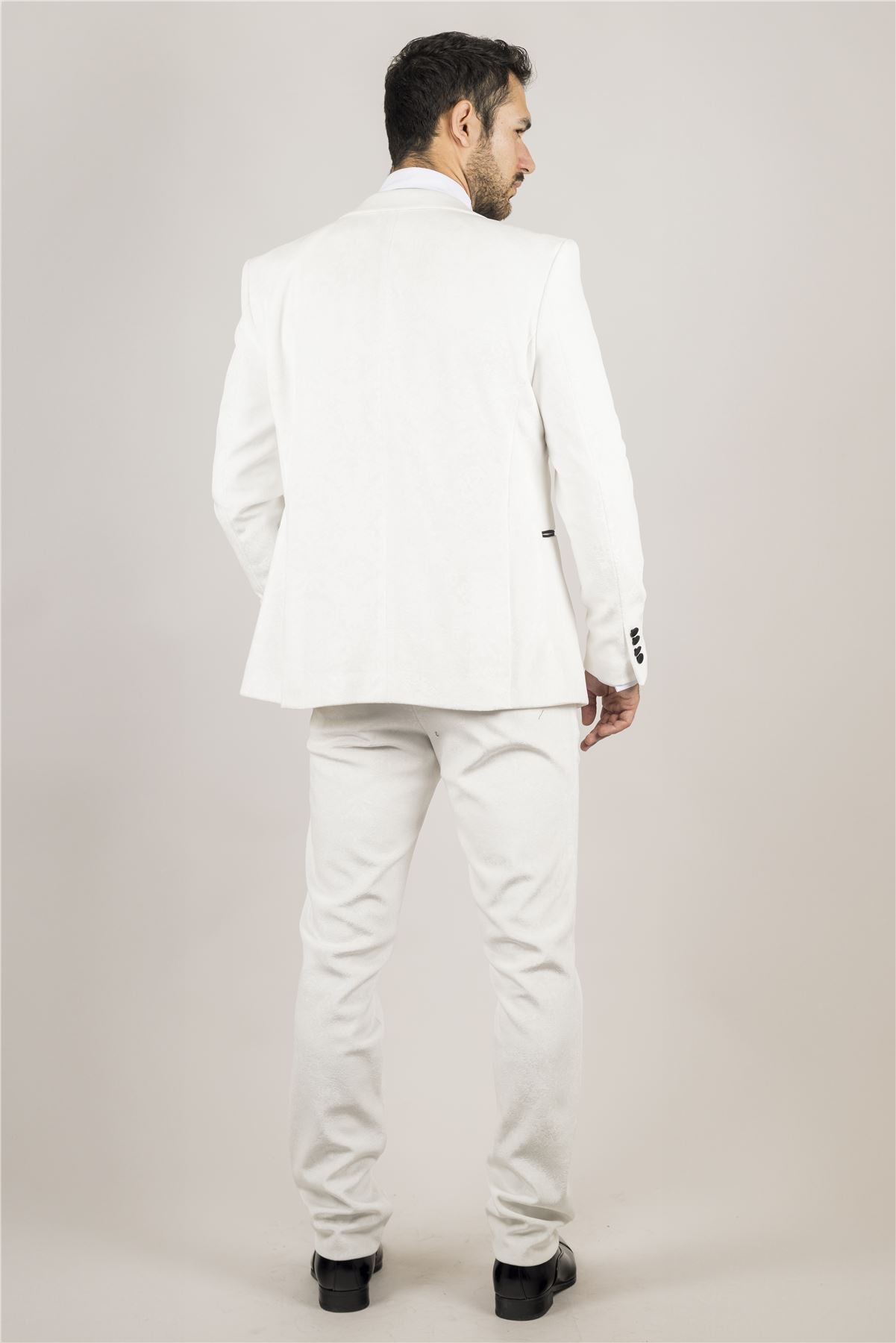 TruClothing AK-24 - Men's White 3 Piece Wedding Tuxedo Suit