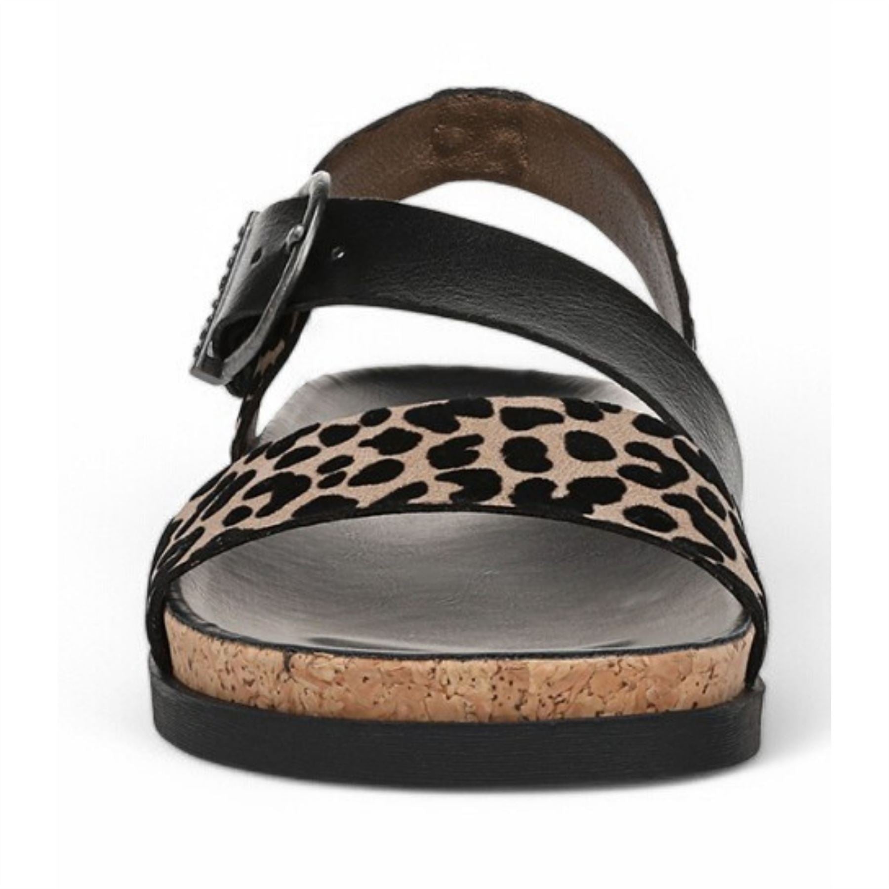 Lance - Women's Leopard Brown Footbed Flat Sandals