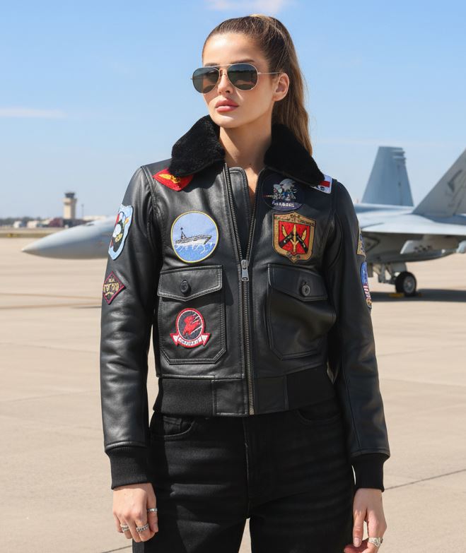 Women's Real Leather Air Force A2 Flight Bomber Jacket