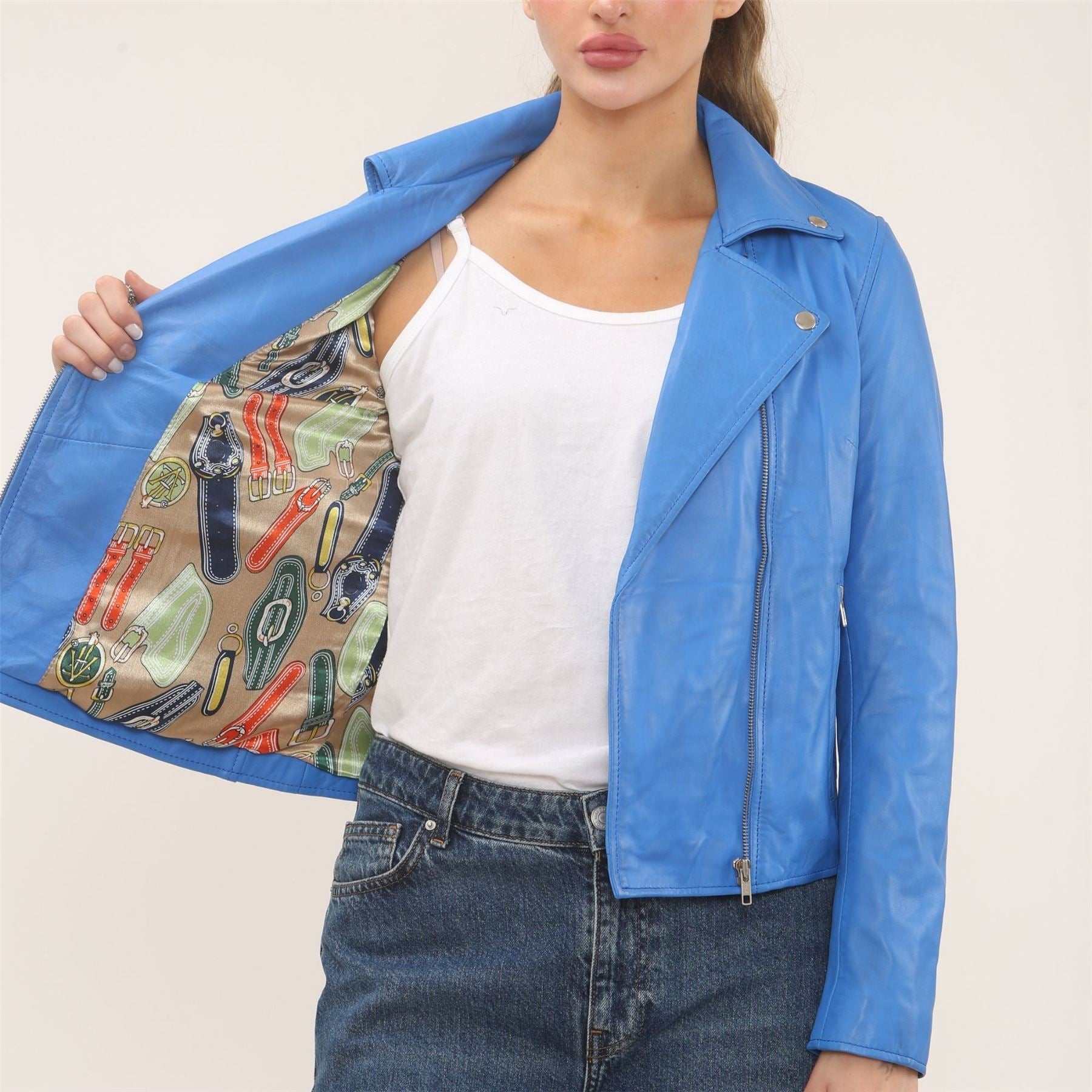 Women's Real Leather Brando Style Biker Jacket