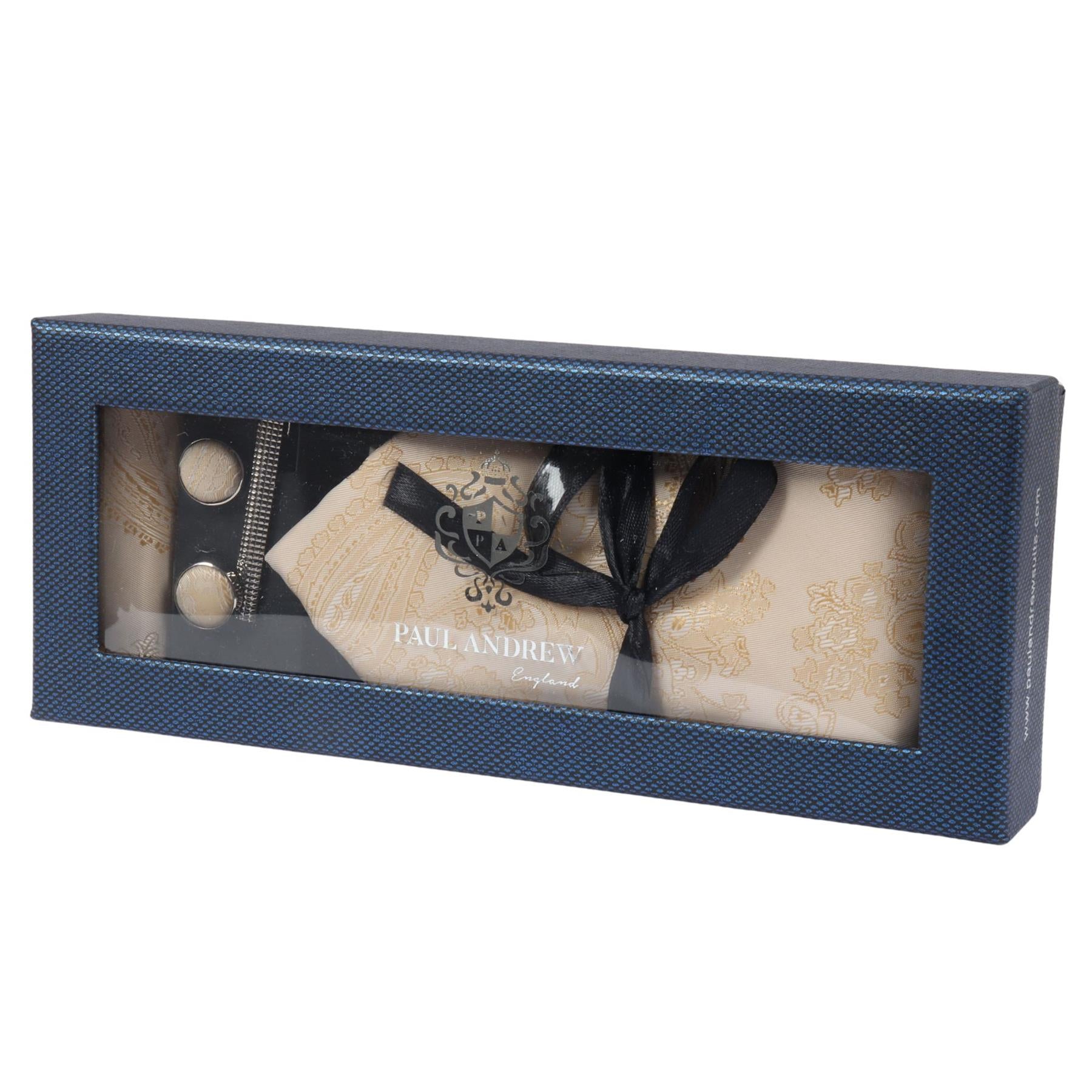 Paisley Neck Tie Gift Set Pocket Square Cuff Links Tie Floral Satin