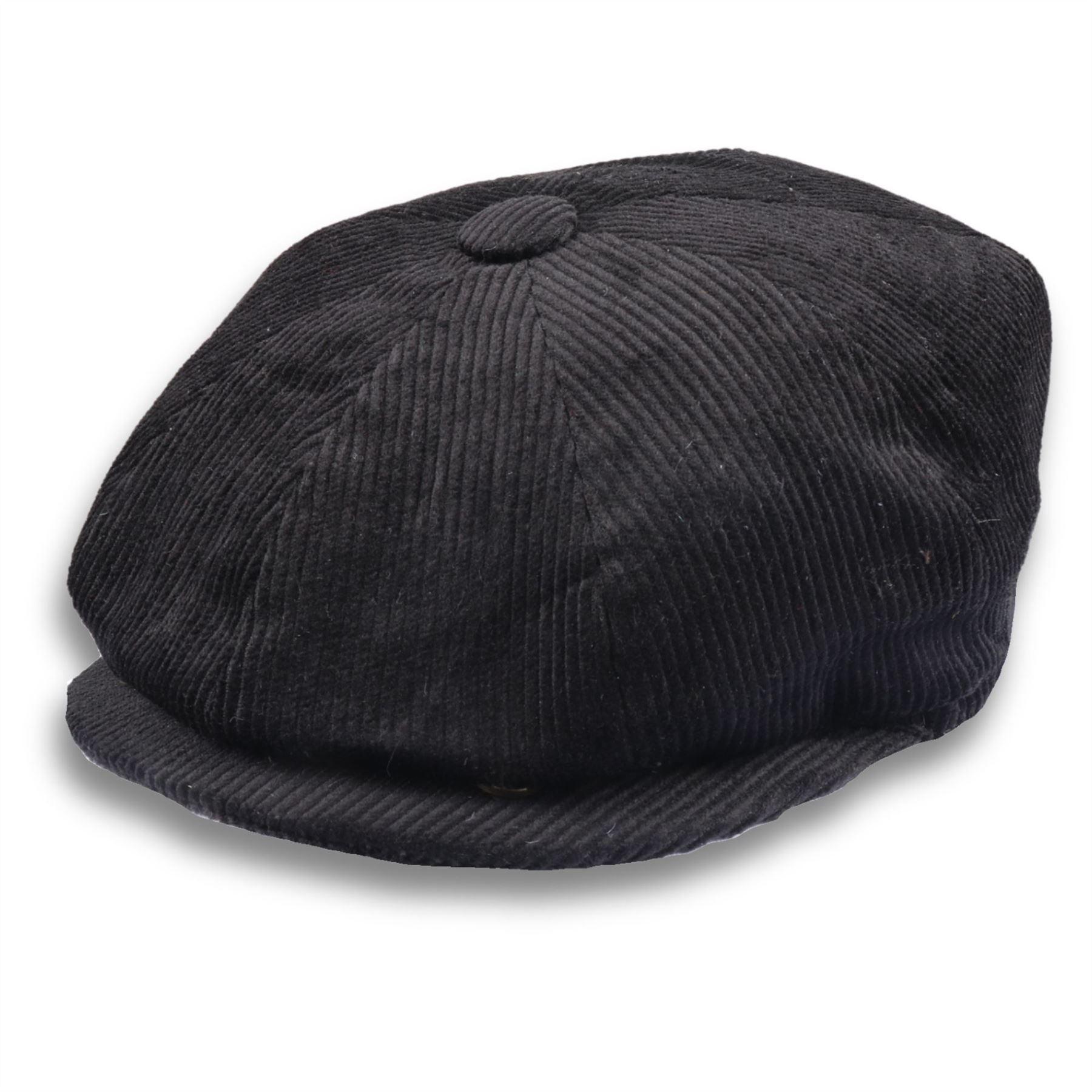 Men's Flat Cap 100% Cotton Corduroy Newsboy Baker Boy Peaked 8 Panel Hat - Knighthood Store