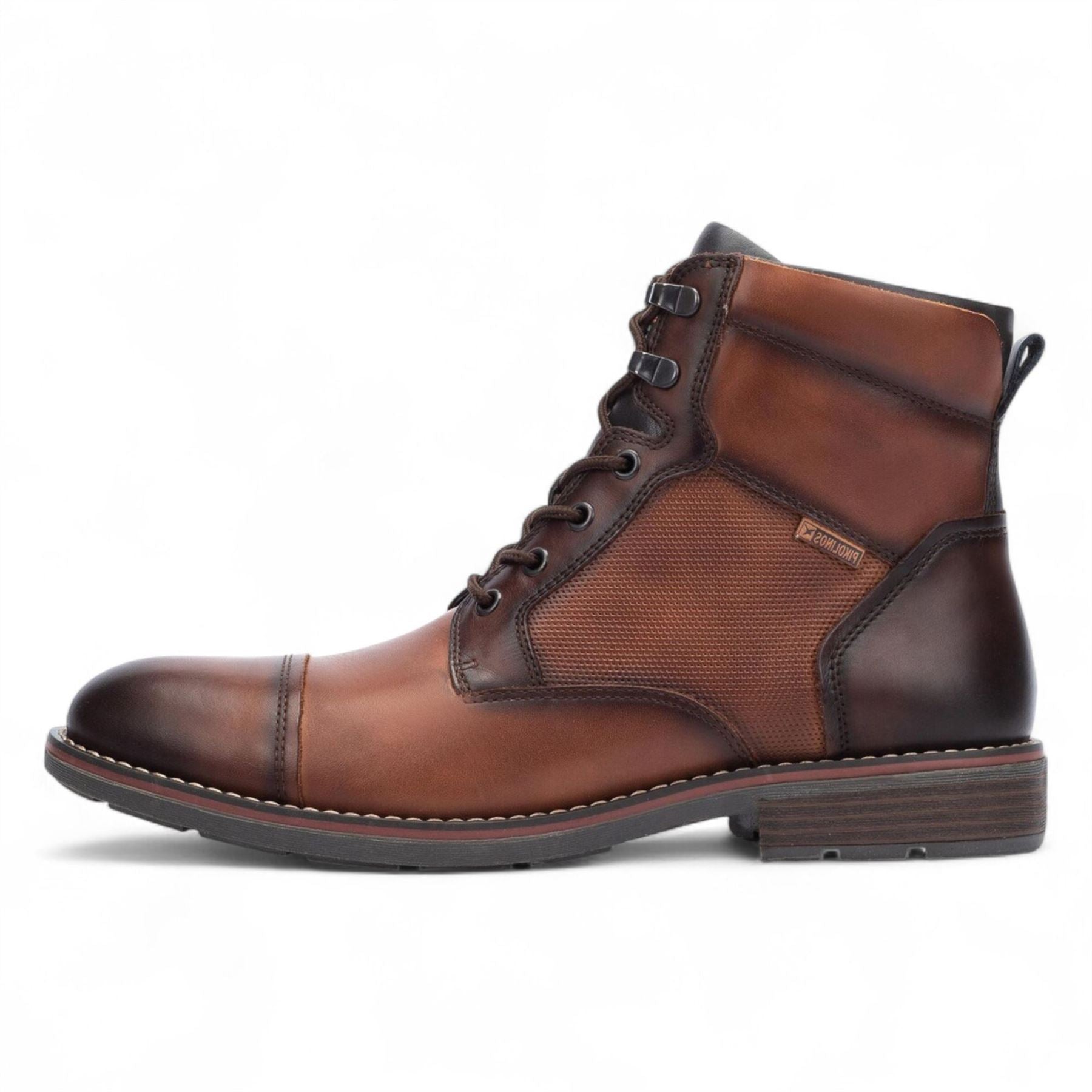 York - Men's Cuero Brown Lace Up Leather Ankle Boots
