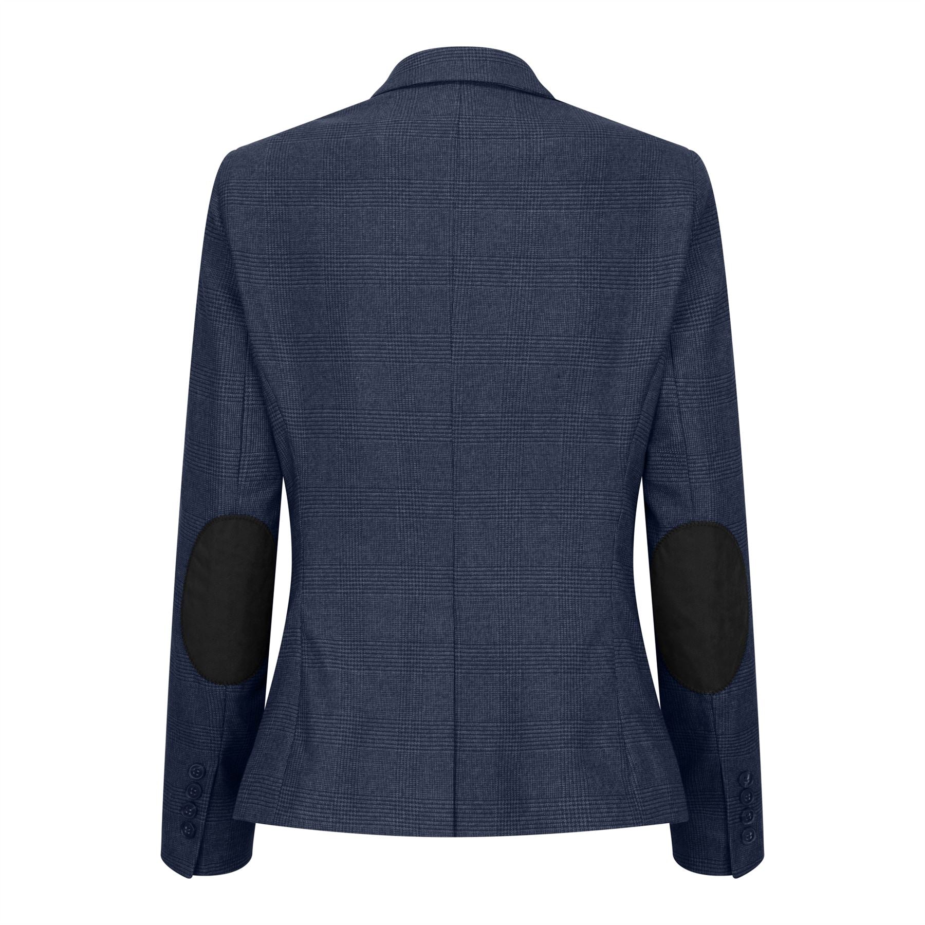 Women's Suit 3 Piece Navy Blue Prince Of Wales Check Tailored Fit Business Formal Ladies Dress