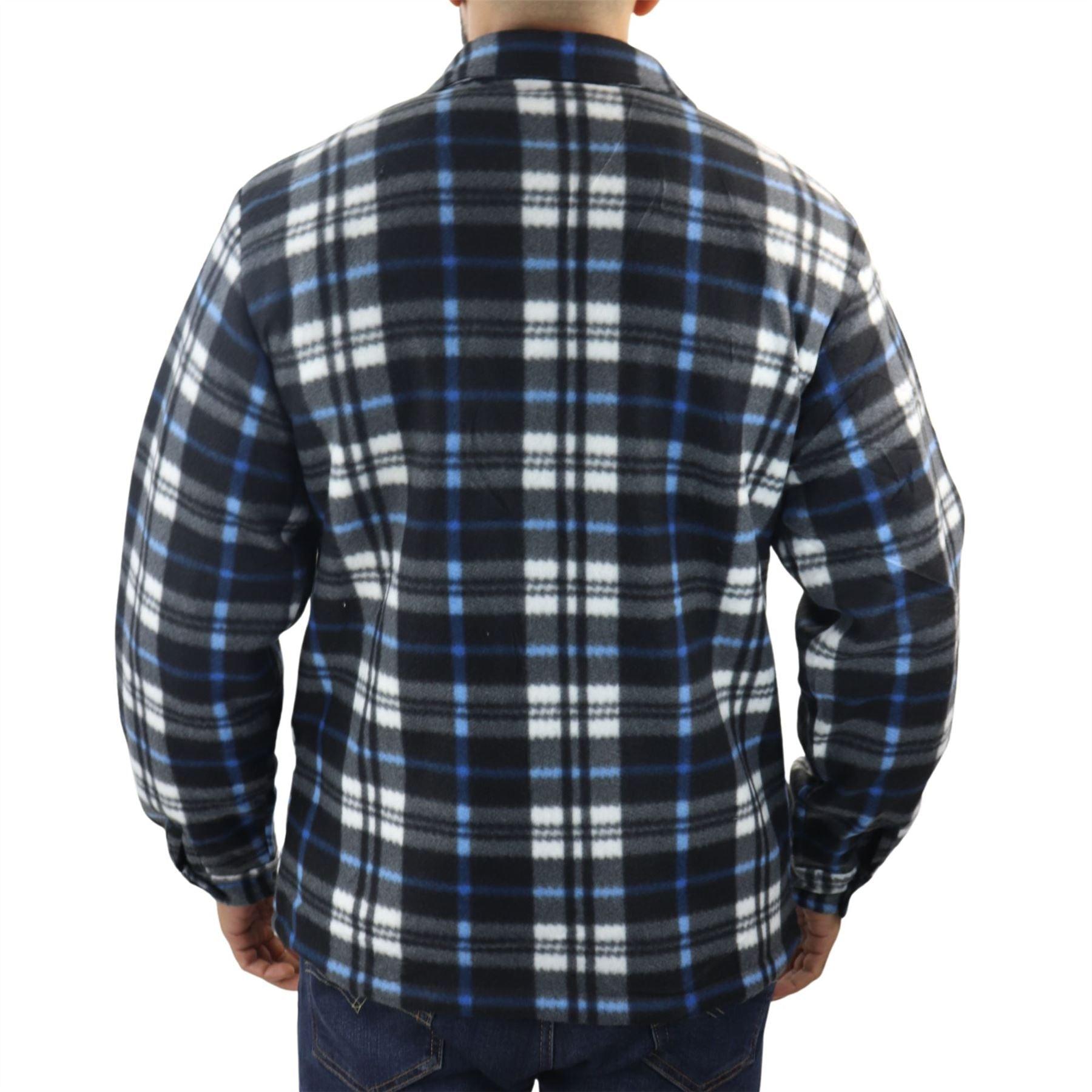 Men's Jumper Thermal Fleece Fur Lined Lumberjack Zipped Check Winter Shirt - Knighthood Store