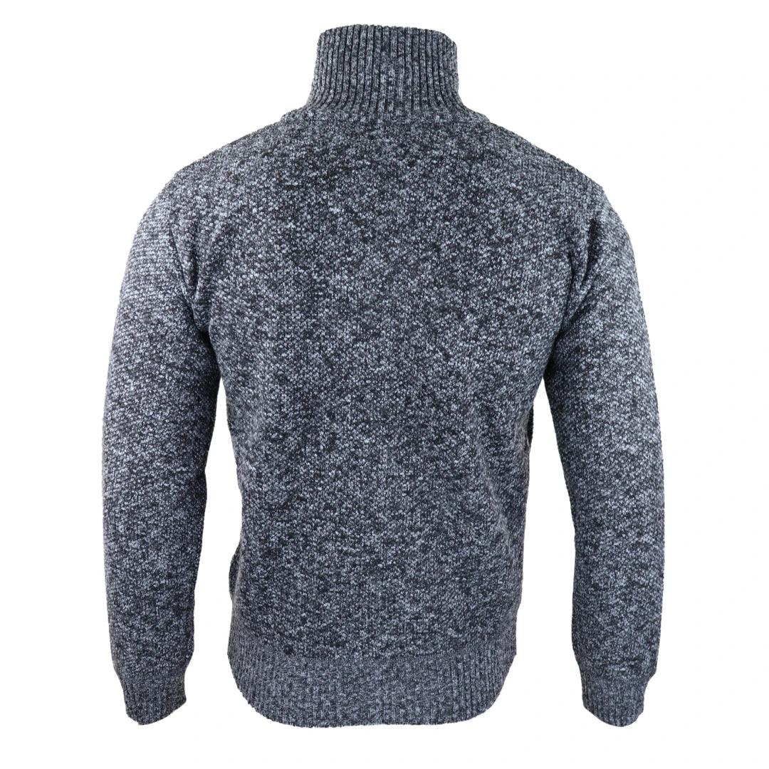 Mens Jumper Jacket Fleece Fur Lined Cardigan Knitted Warm Winter Casual Zipped - Knighthood Store