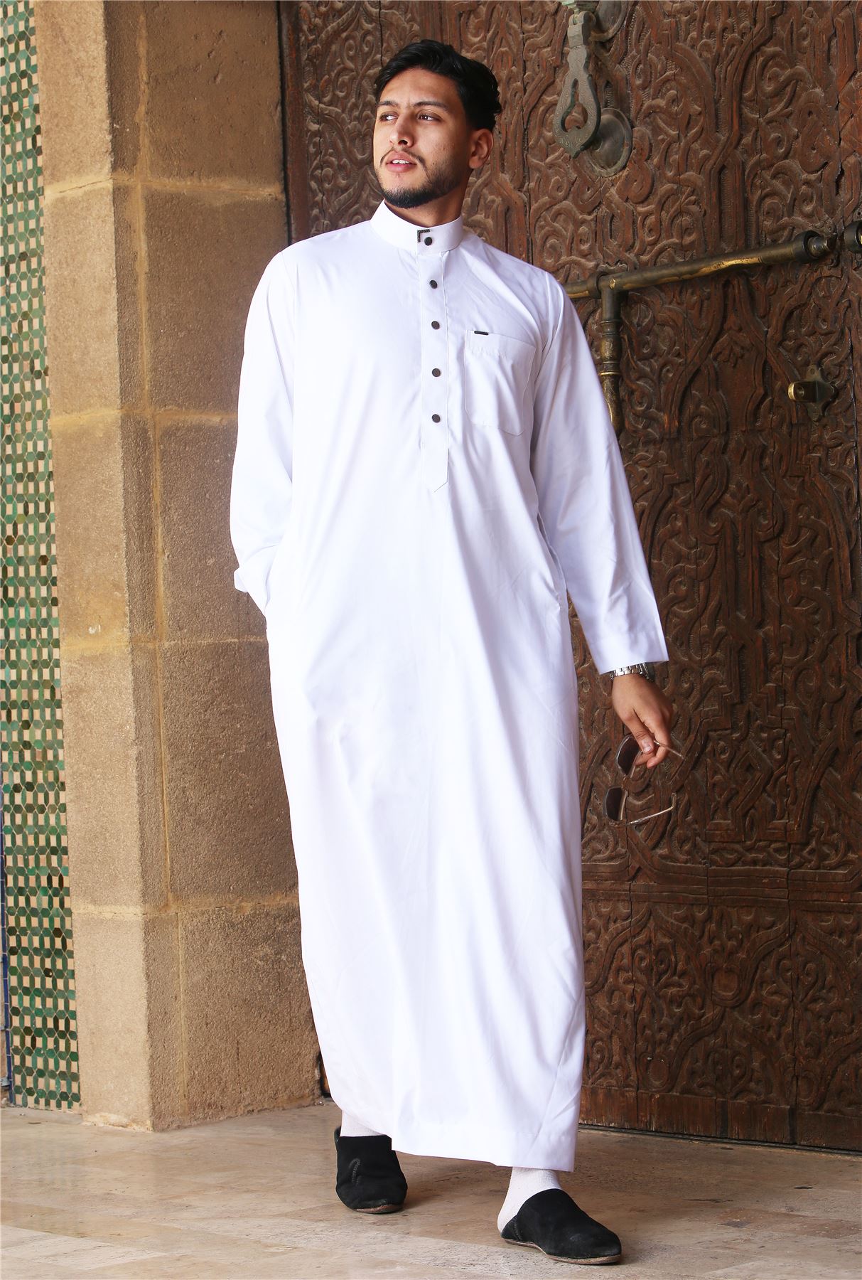 TT-005 - Men's Saudi Emirati Thobe Arab Nehru High Collar