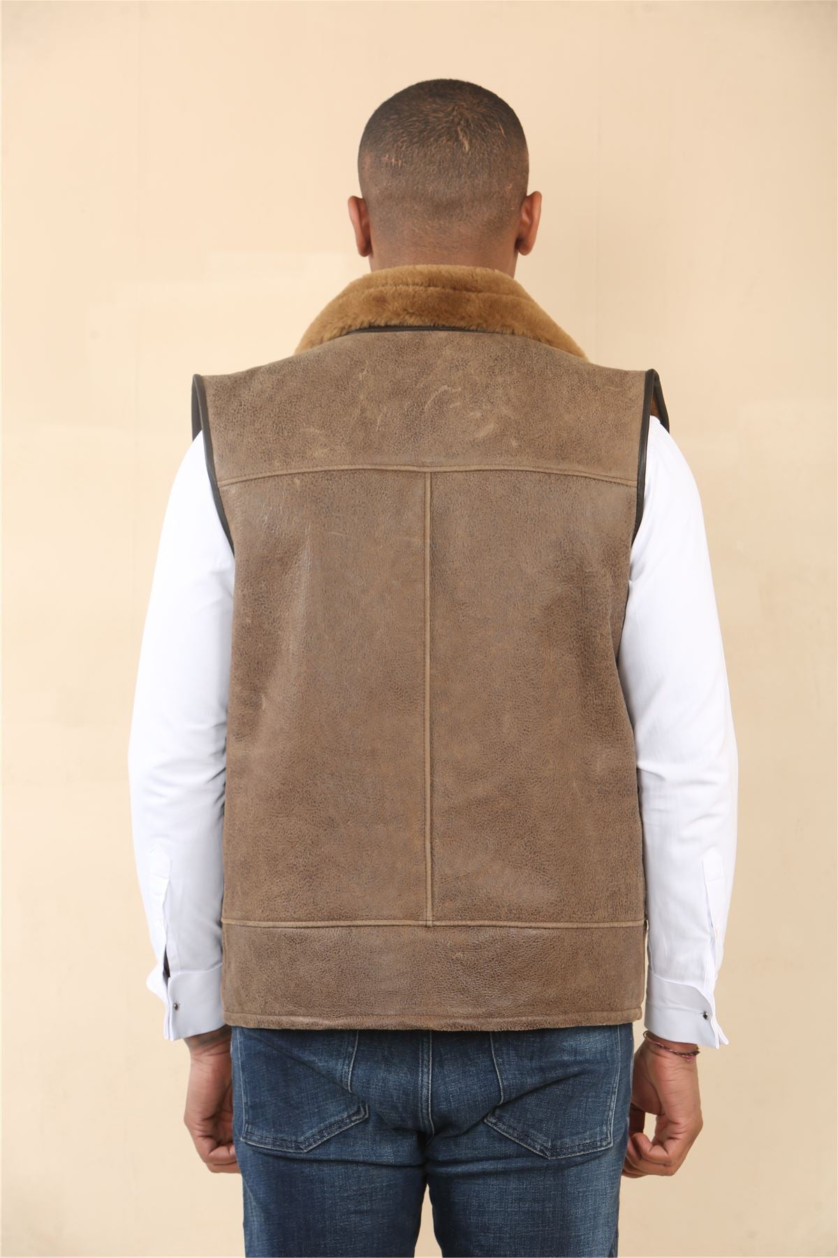 Men's Aviator Shearling Sheepskin Gilet