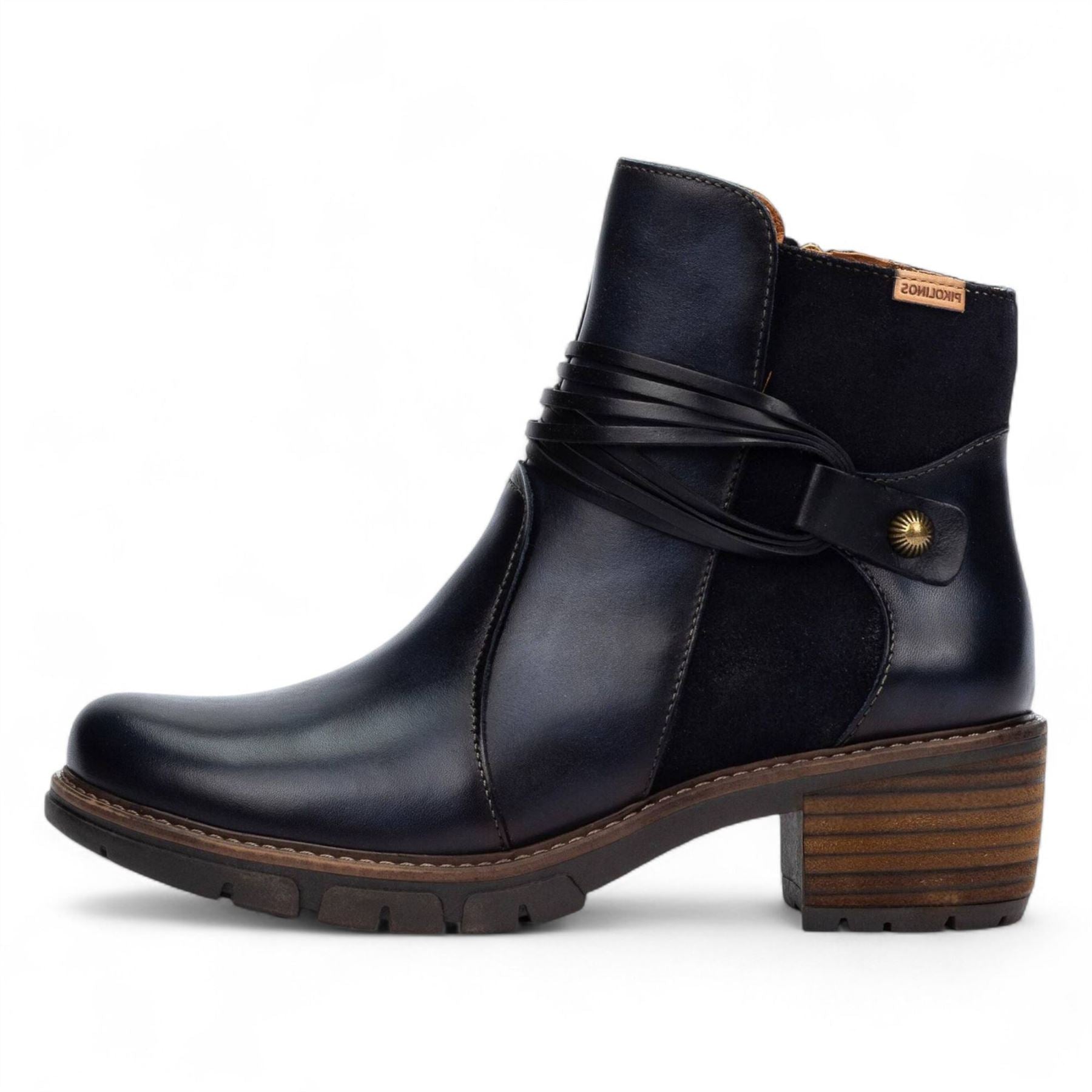 San Sebastian - Women's Blue Leather Ankle Boots