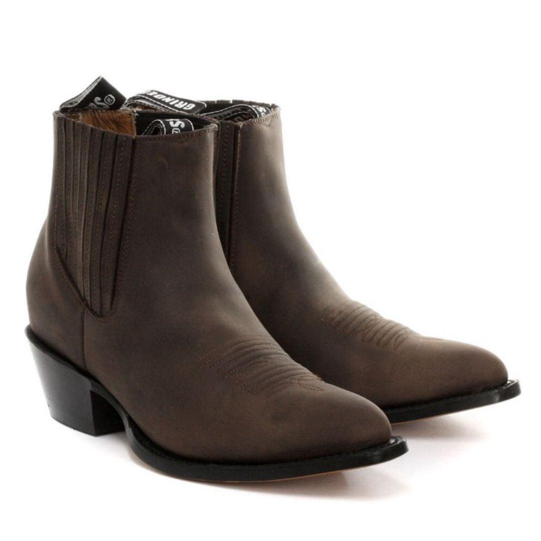 Mens Cowboy Ankle Boots Grinders Maverick Real Leather Western Riding Cuban - Knighthood Store