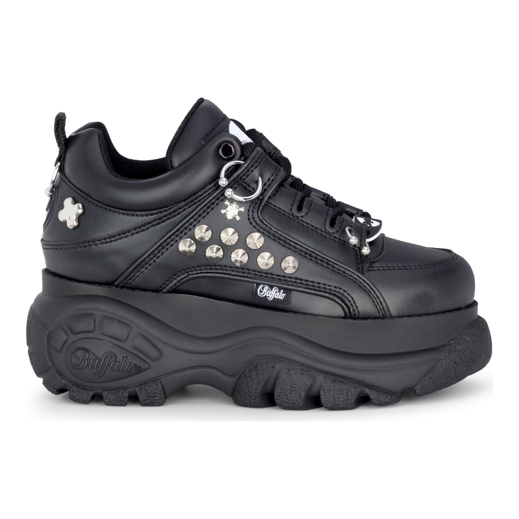 1339-14 PUNK - Women's Black Platform Studded Sneakers