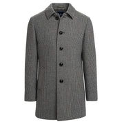 Kerry - Men's Grey Wool Blend Houndstooth Tweed Overcoat