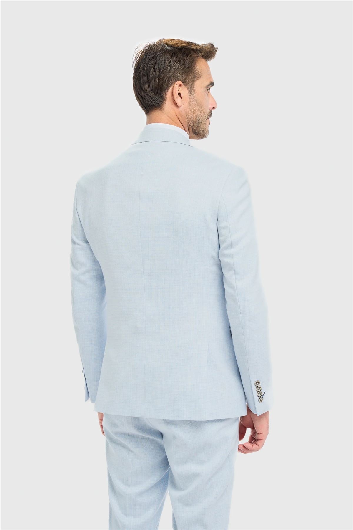 Men's Blazer Sky Blue Sport Coat Tailored Fit Summer Suit Jacket