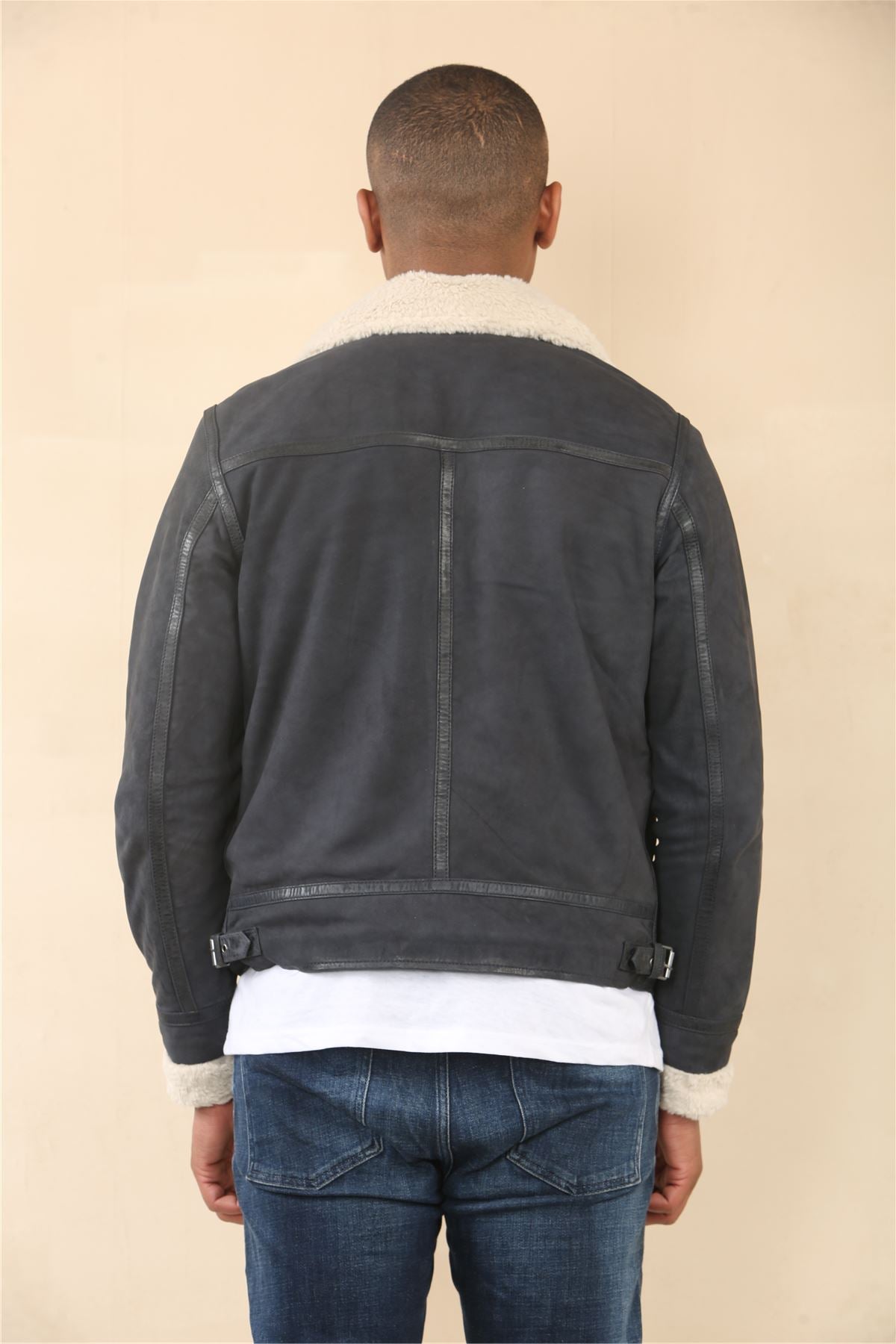 Men's Suede Pilot Aviator Leather Jacket