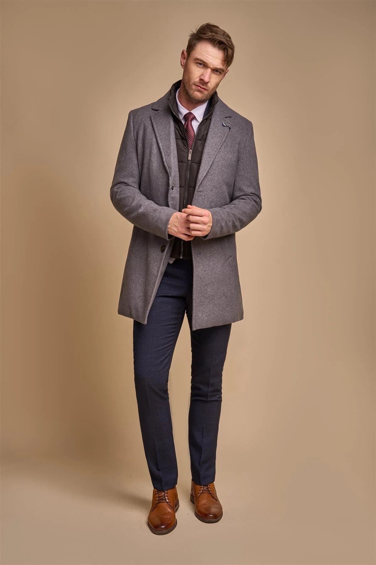 blue dress for baby girl Grey Moleskin and Tweed Utility Coat. – Lord Willy's. Established main image 0