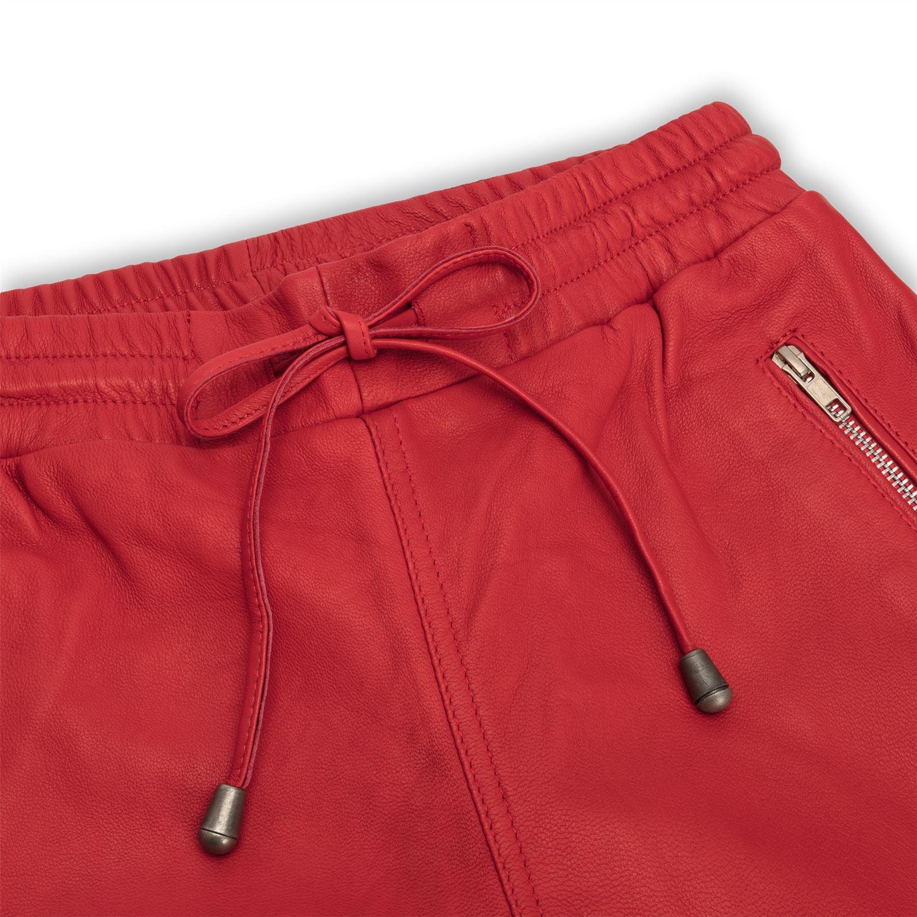 Womens Real Leather Jogger Jeans Trousers Elasticated Casual Retro 1980s - Knighthood Store