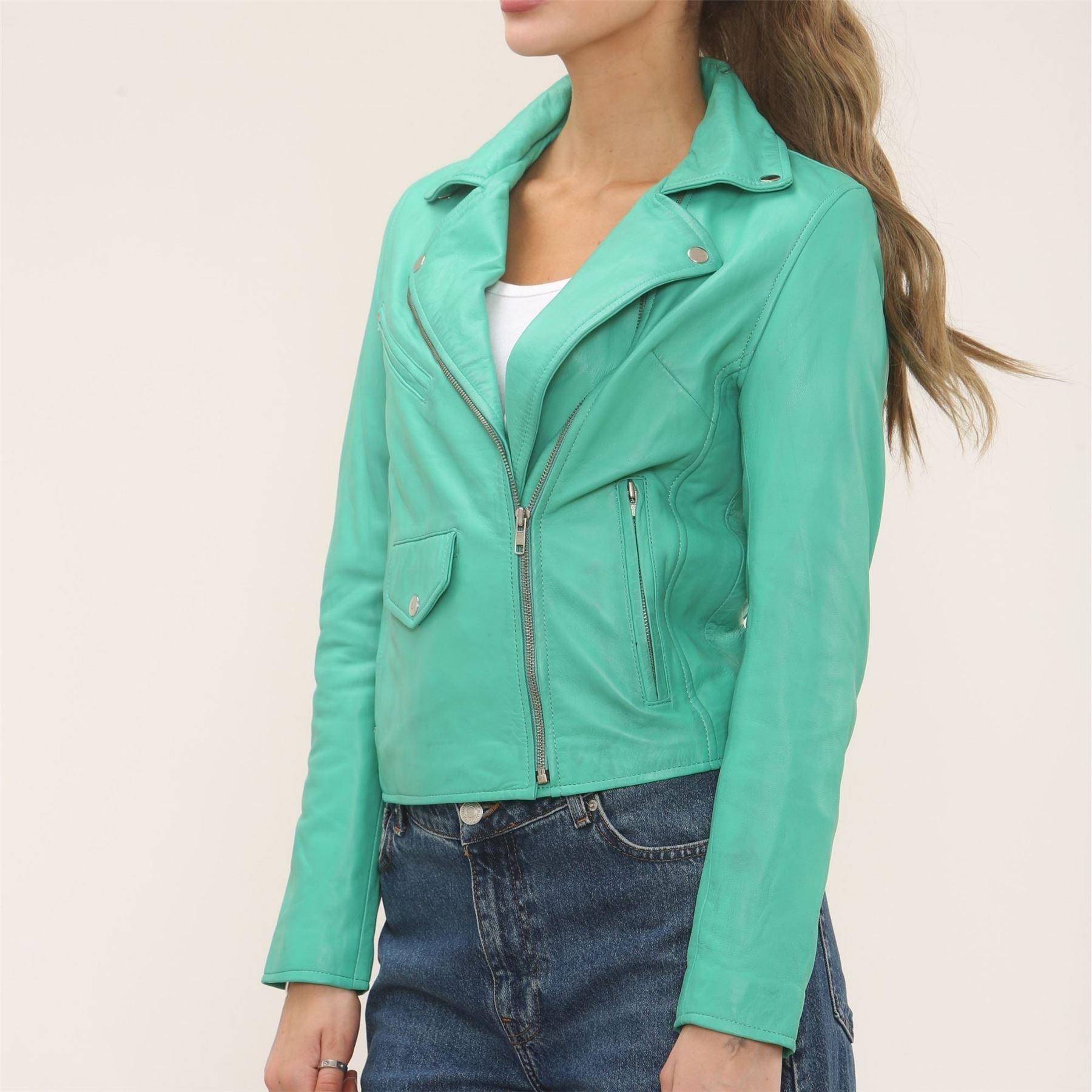 Women's Real Leather Brando Style Biker Jacket