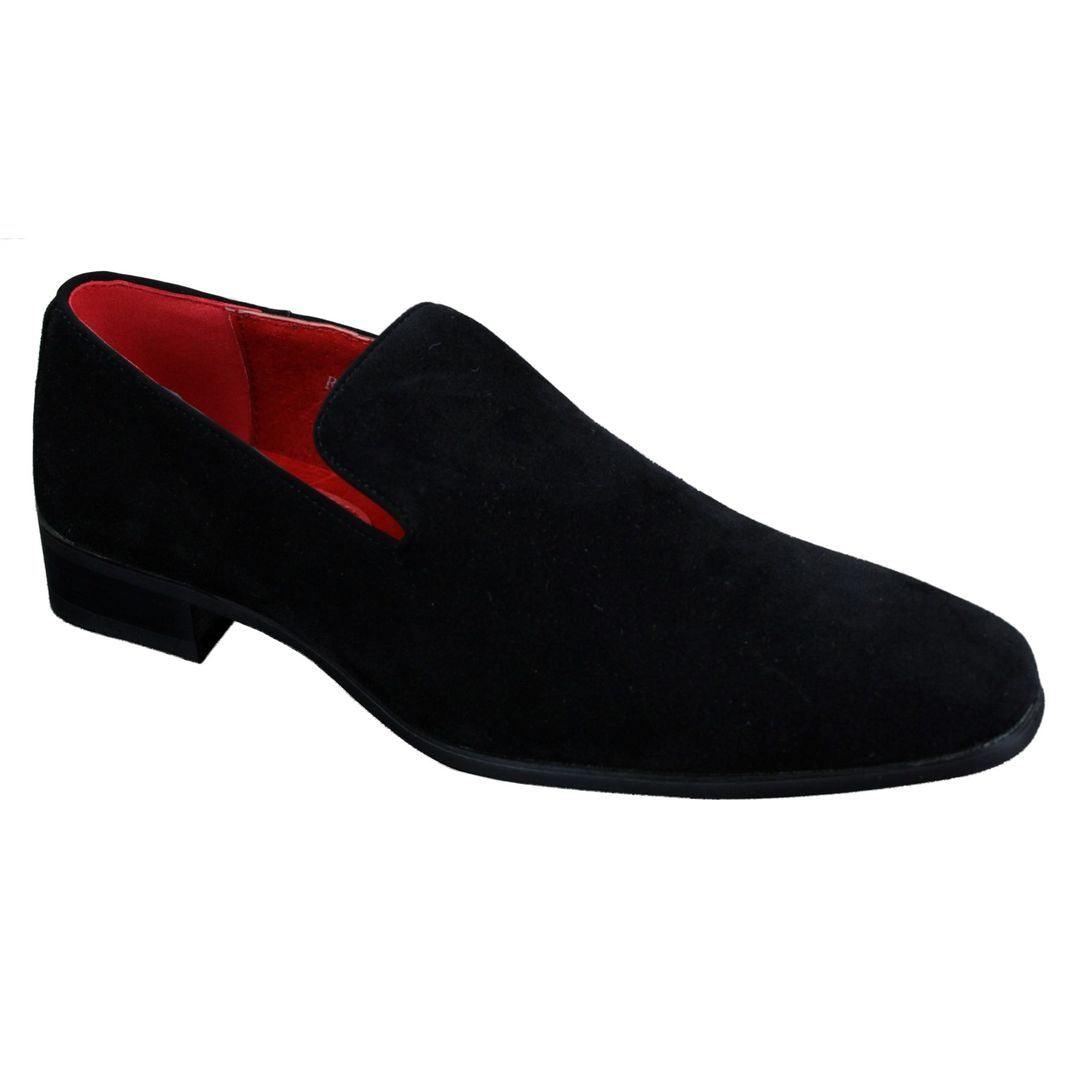 Mens Slip On Suede Driving Loafers Shoes Leather Smart Casual Red Blue Black - Knighthood Store