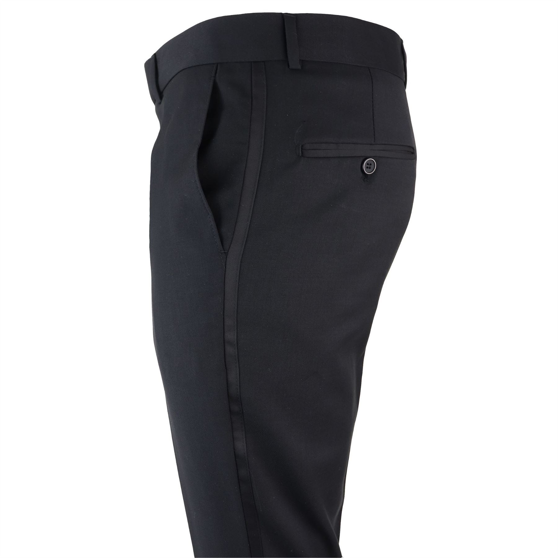 Mens Double Breasted Black Tuxedo Suit Dinner Jacket Stripe Trouser Tux Classic Satin