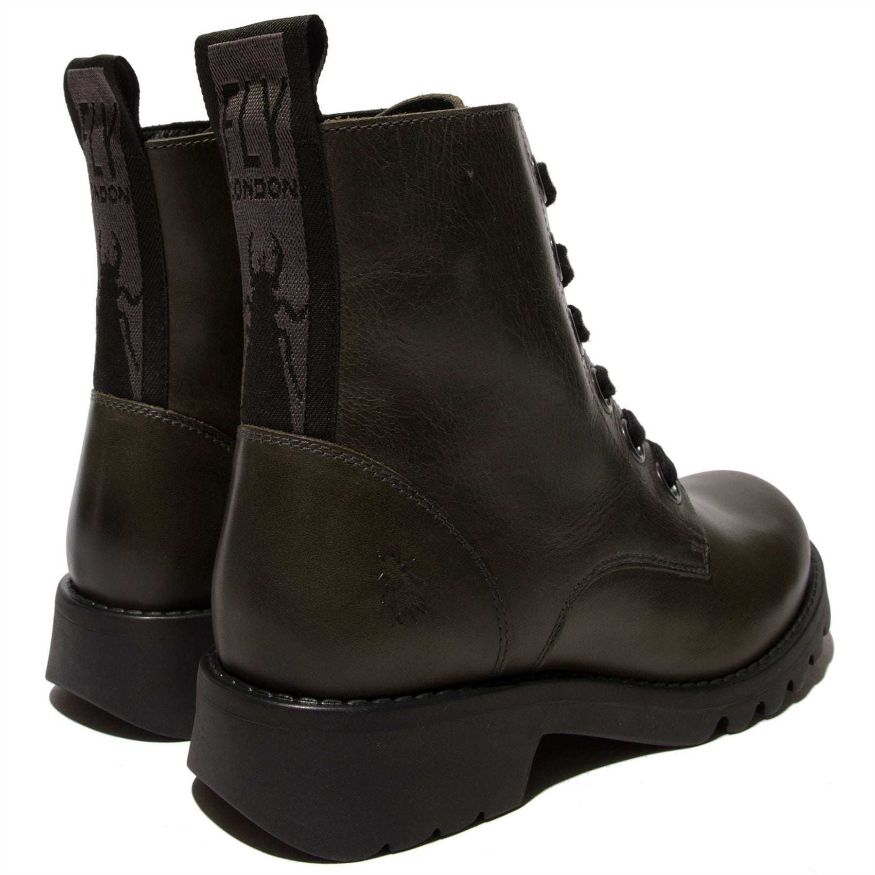 RAGI539FLY - Women's Lace Up Rug Leather Ankle Boots