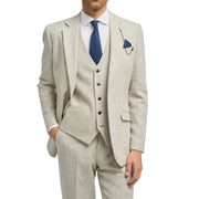 Thomas - Men's Grey Classic Herringbone Tweed Blazer