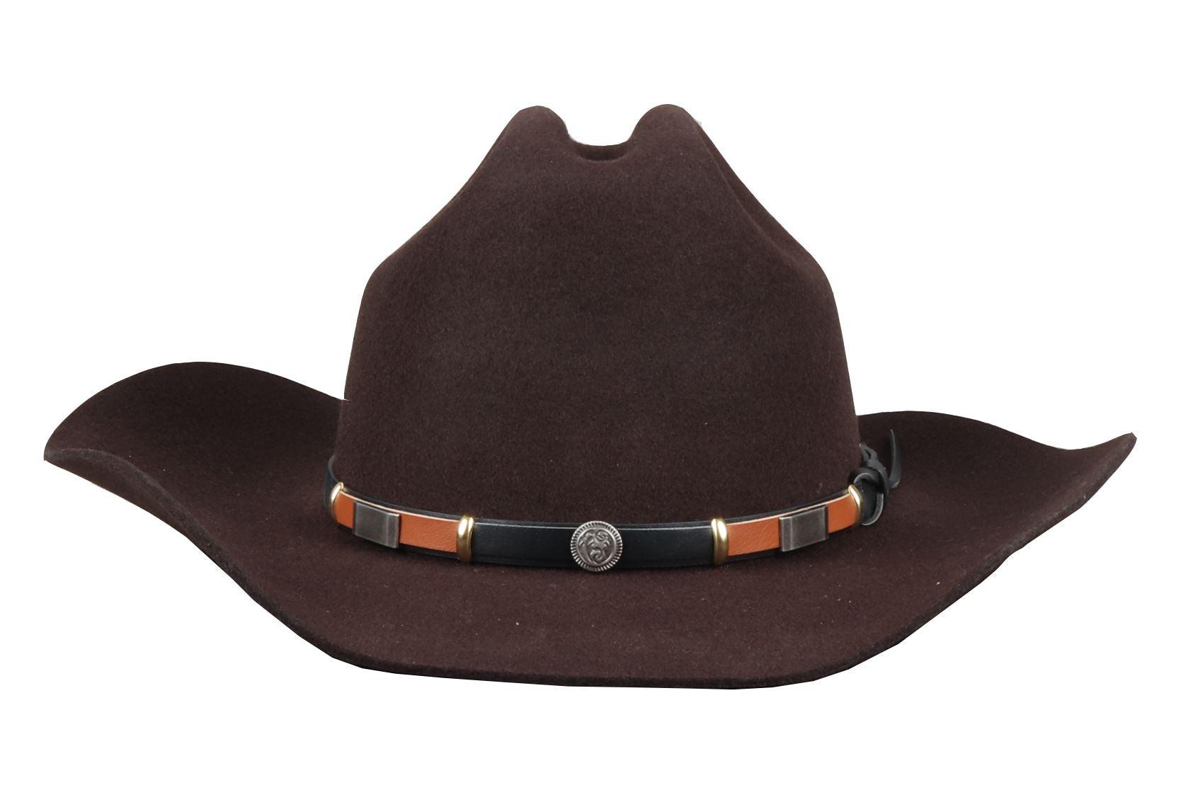 Men's Cowboy Hat 100% Wool Felt Wide Brim Fedora Western Cap - Knighthood Store