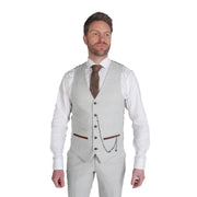 Mark - Men's Beige Check Waistcoat Classic Elegant