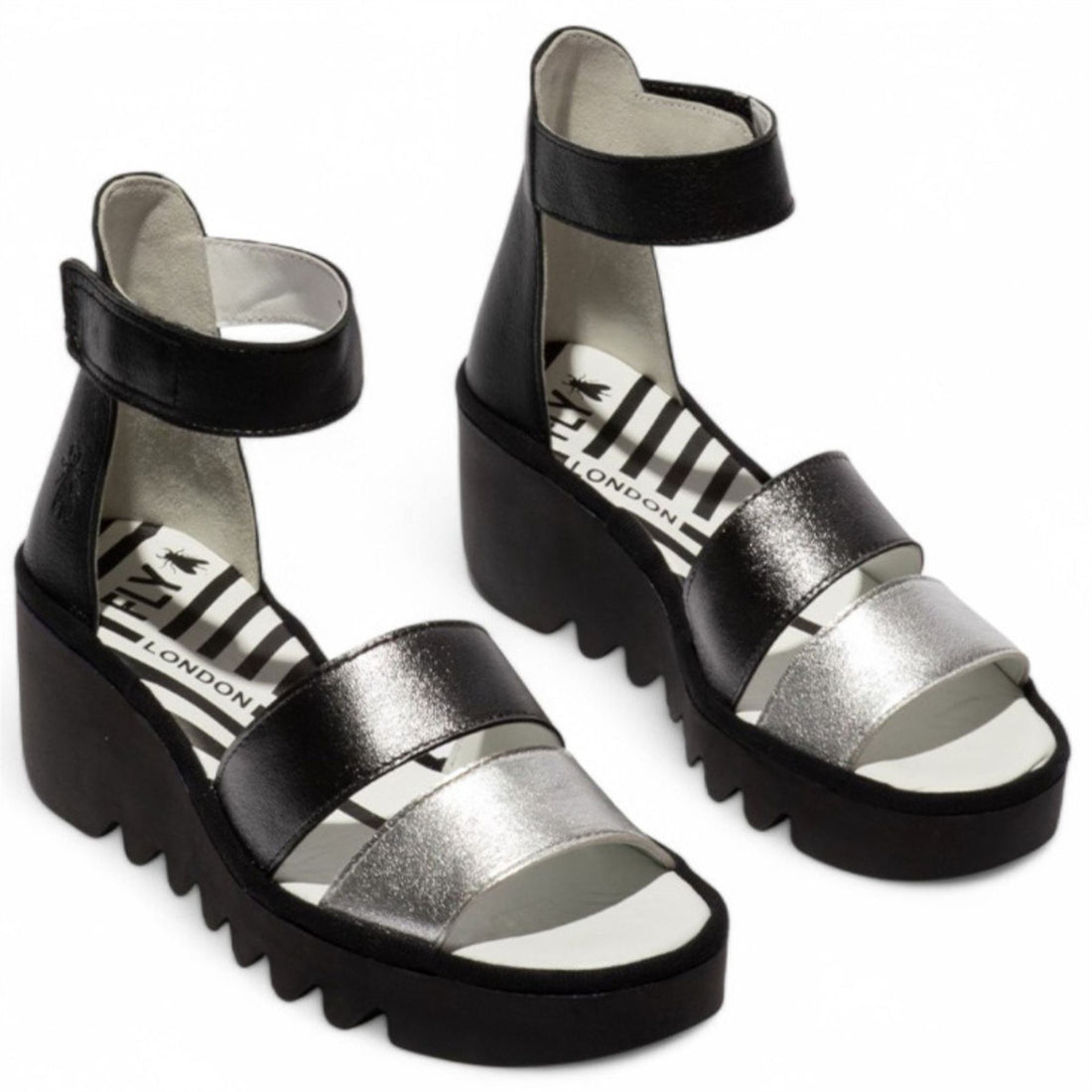 BONO290FLY - Women's Wedge Heel Open Toe Leather Sandals