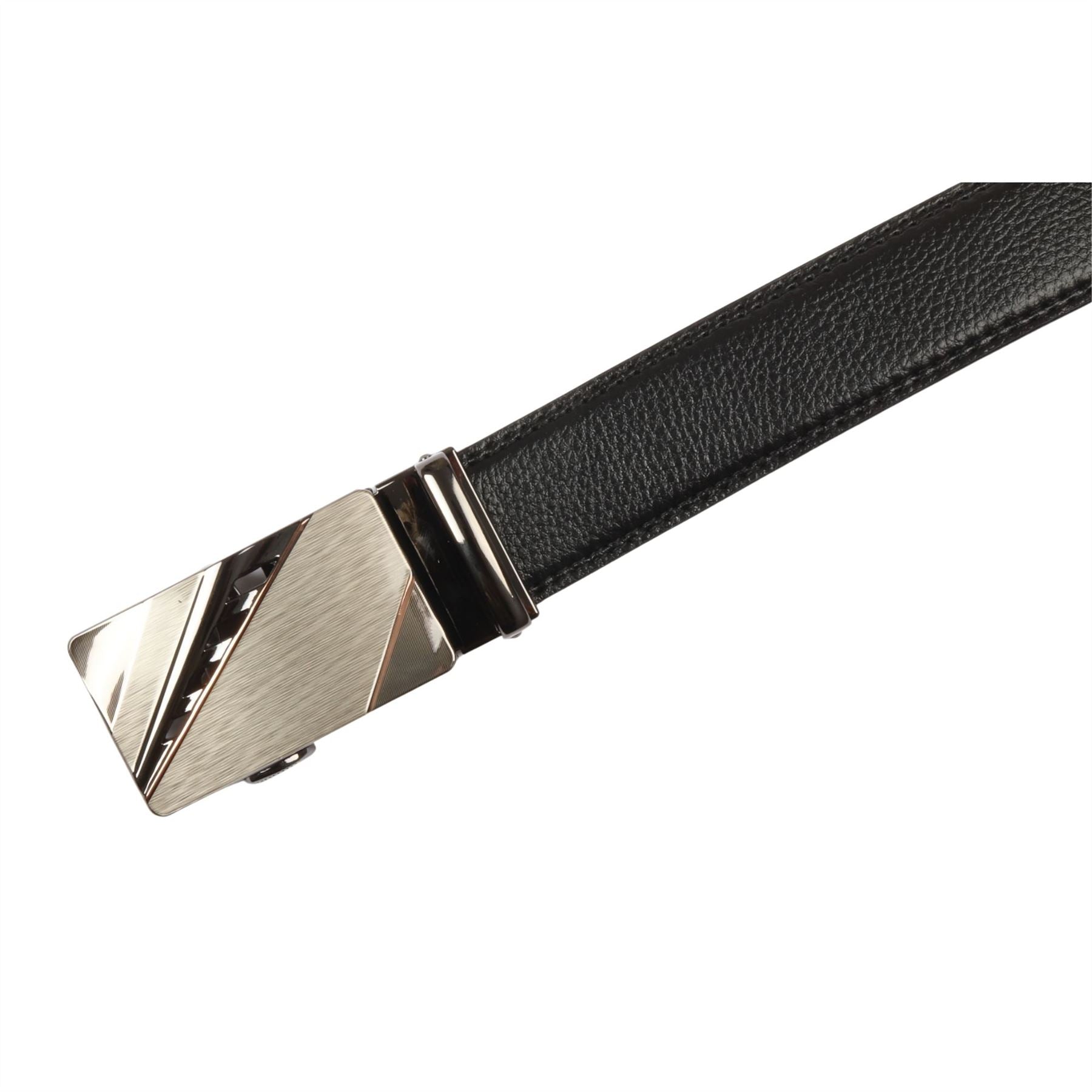 Men’s Leather Automatic Click Buckle Adjustable Ratchet Belt