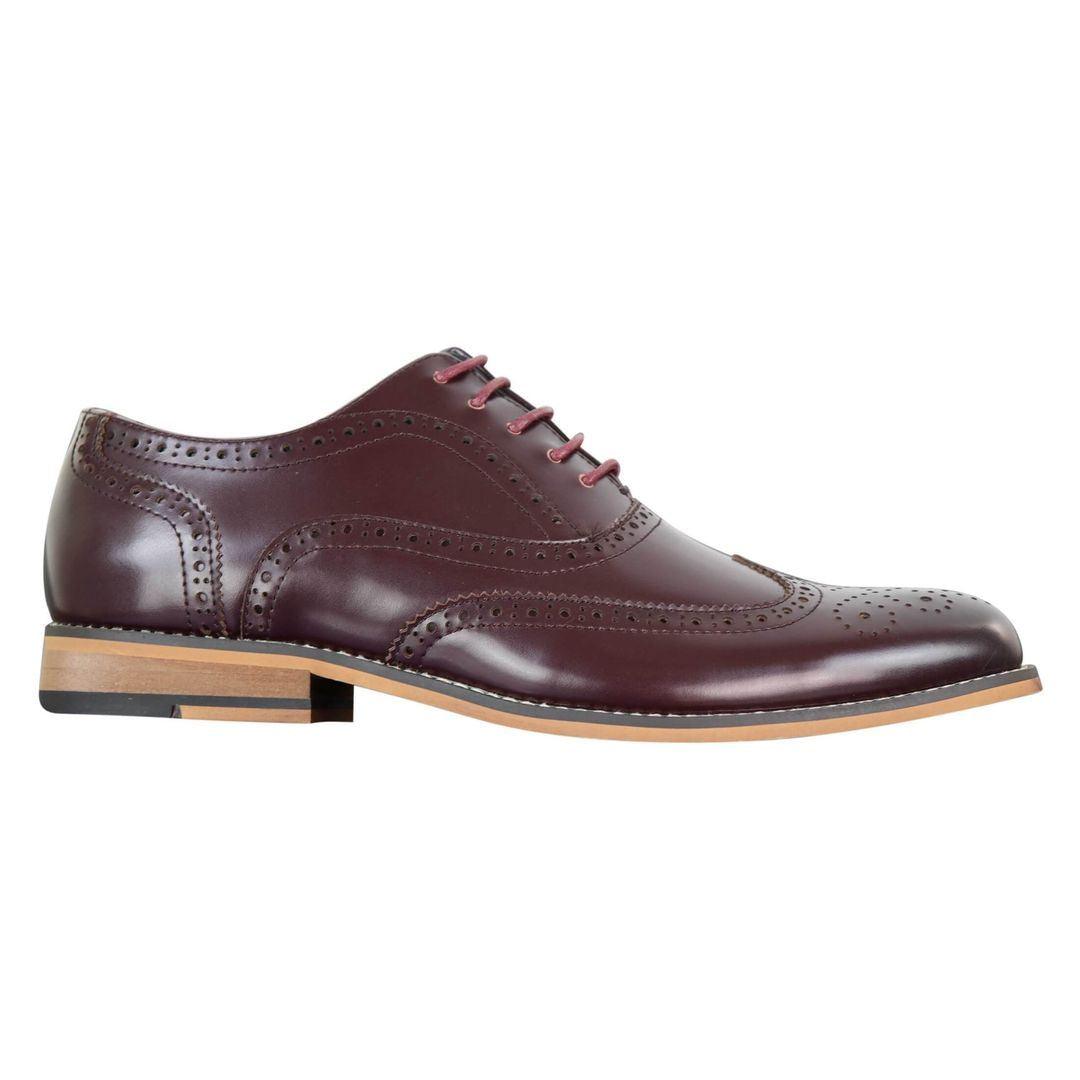 Mens Real Leather Laced Gatsby Brouges Smart Designer Retro Vintage Shoes - Knighthood Store