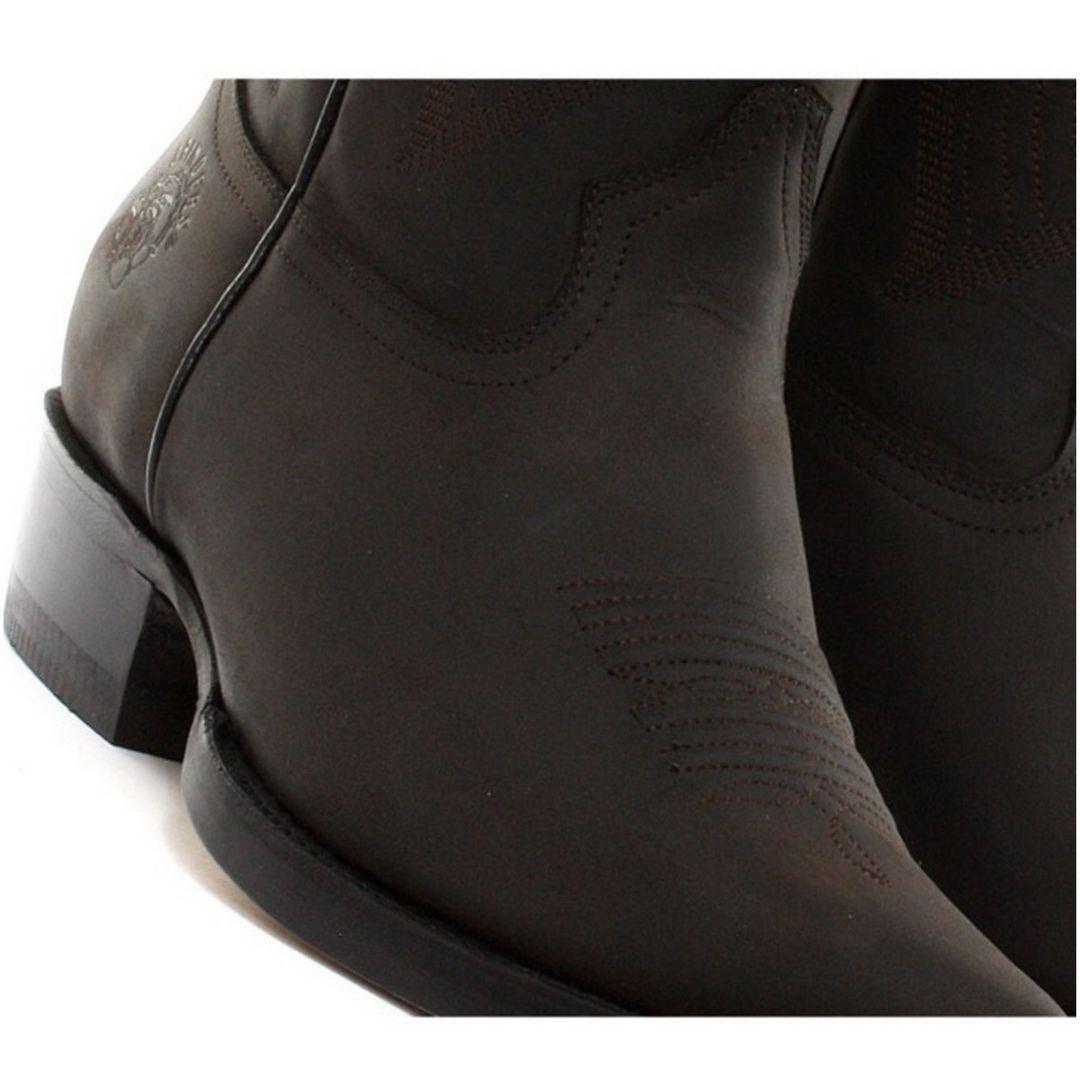 Mens Cowboy Boots Pointed Black Brown Grinders Louisiana Real Leather Western Cuban - Knighthood Store