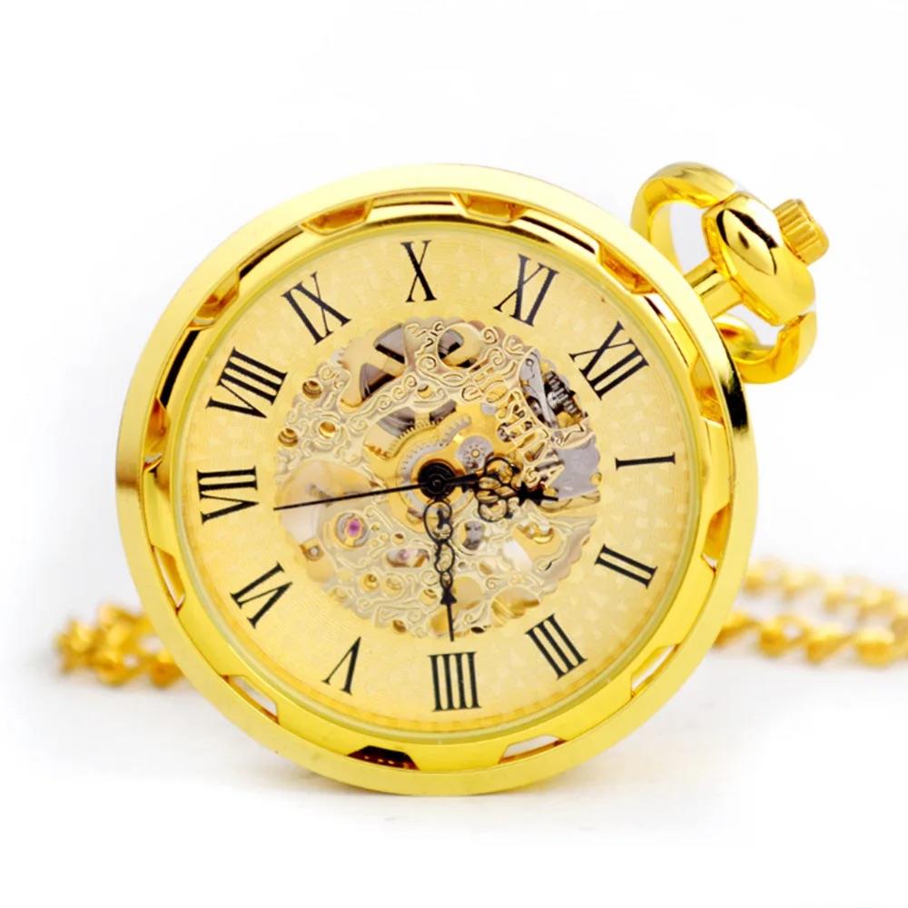 Mechanical Skeleton Open Face Pocket Watch