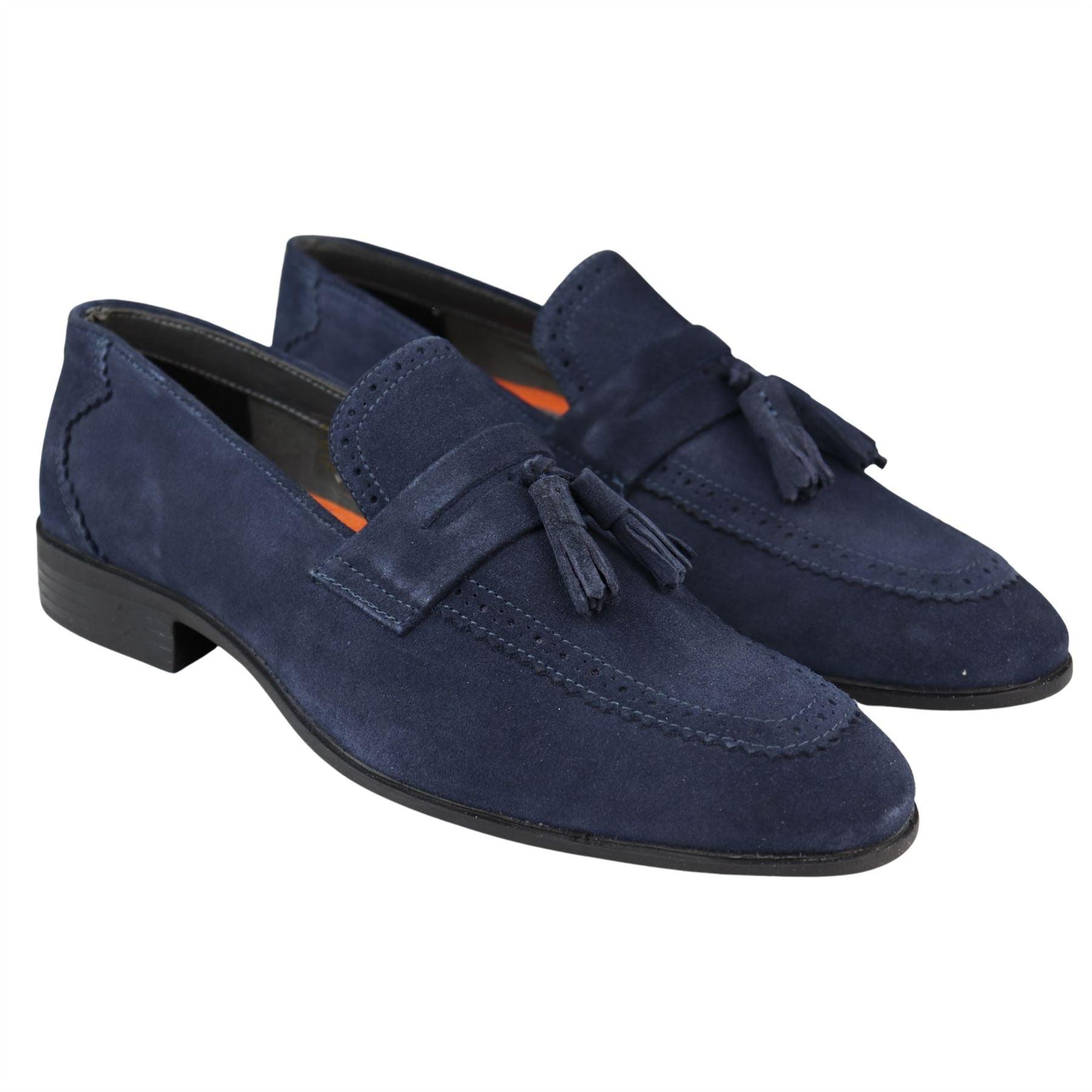 Mens Slip On Loafer Shoes Tassel Real Suede Smart Casual Dress Driving Classic - Knighthood Store