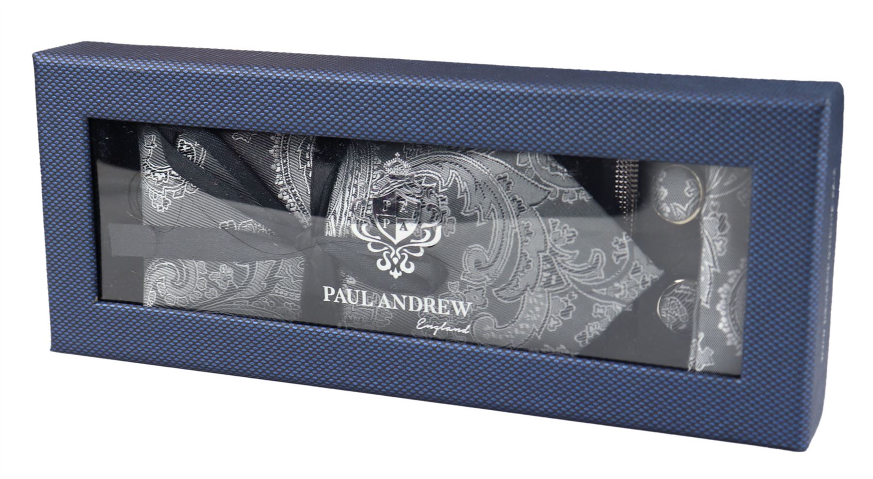 Paisley Neck Tie Gift Set Pocket Square Cuff Links Tie Floral Satin