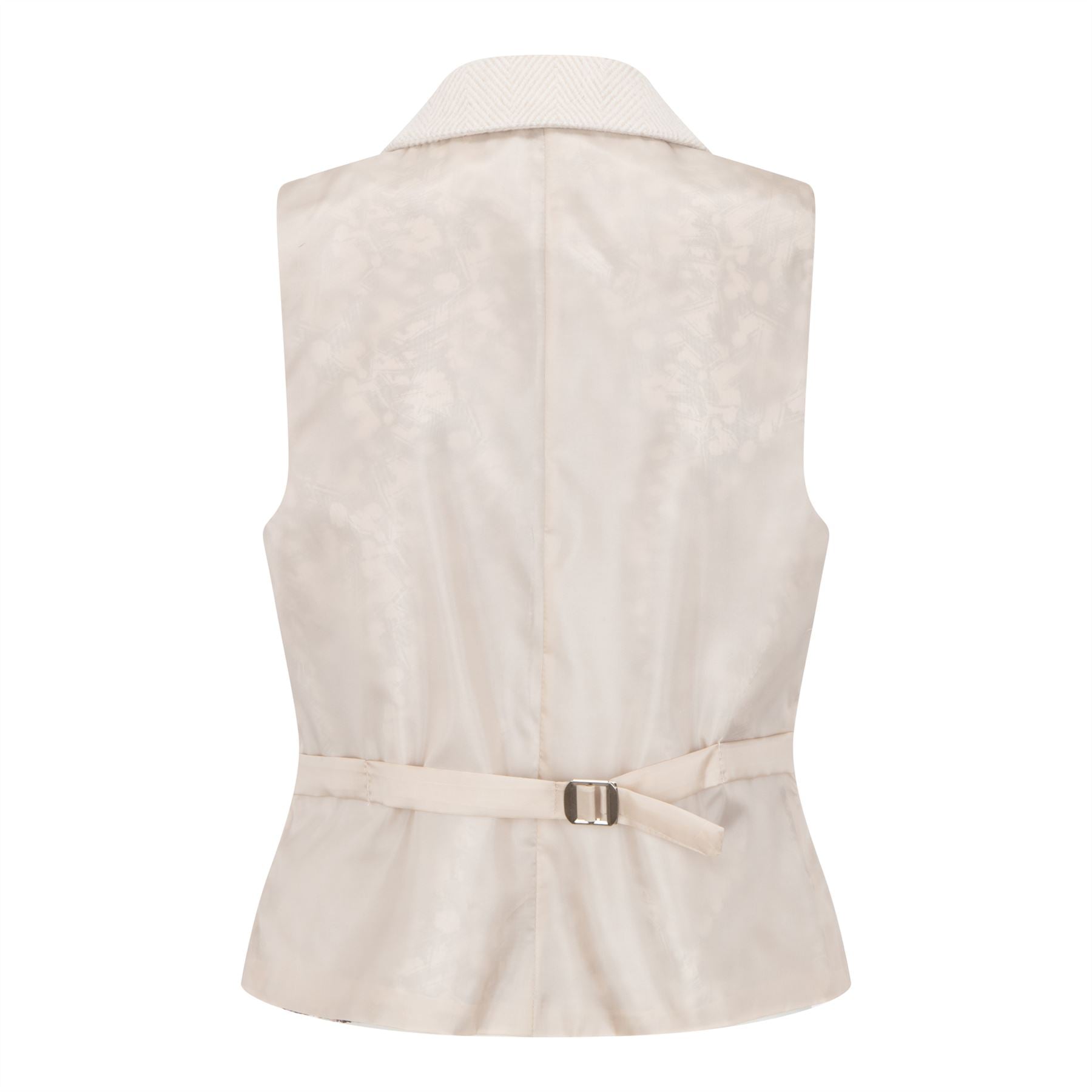 Women's Cream Wool Blend Tweed Blazer Waistcoat